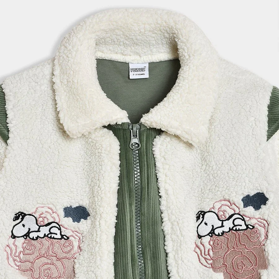 Peanuts Snoopy Embroidered Pattern Bonjour Coat - Image 4