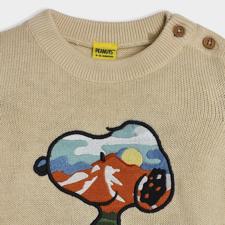 Peanuts Snoopy Embroidered Pattern Sienna Sweater - Image 4