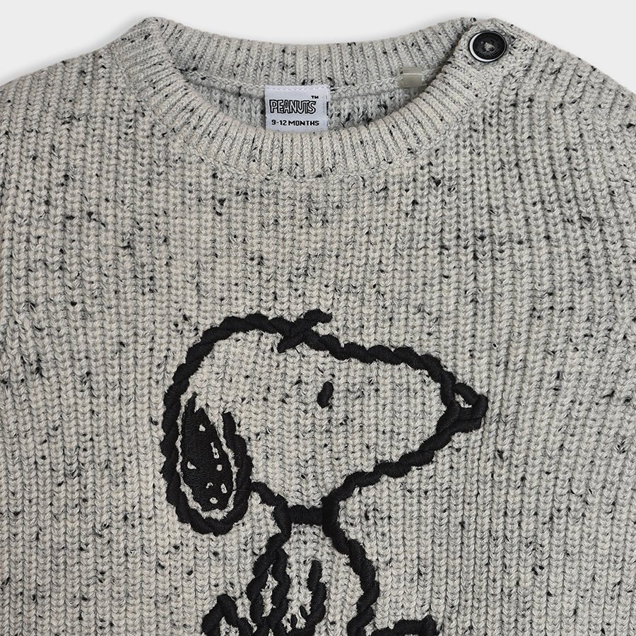 Peanuts™ Snoopy Pattern Chunky Sweater Grey - Image 4