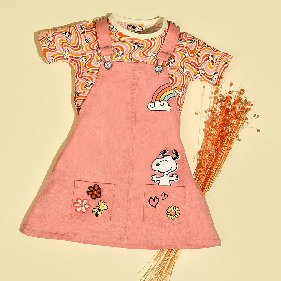 Peanuts™ Snoopy Pinafore Pink baby dress for girls - Image 3