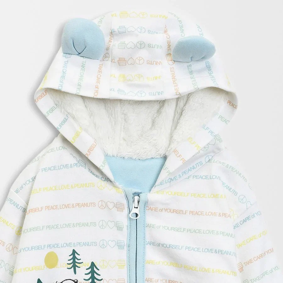 Peanuts™ White Printed Baby Jumpsuit Winter - Image 2