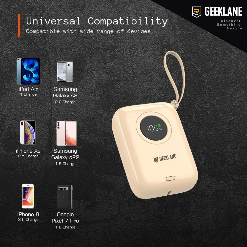 Pebble: 10,000mAh Palm-Sized Power Bank with Built-In Cables, 23W Fast Charging & PD for iPhone & Android - Image 5