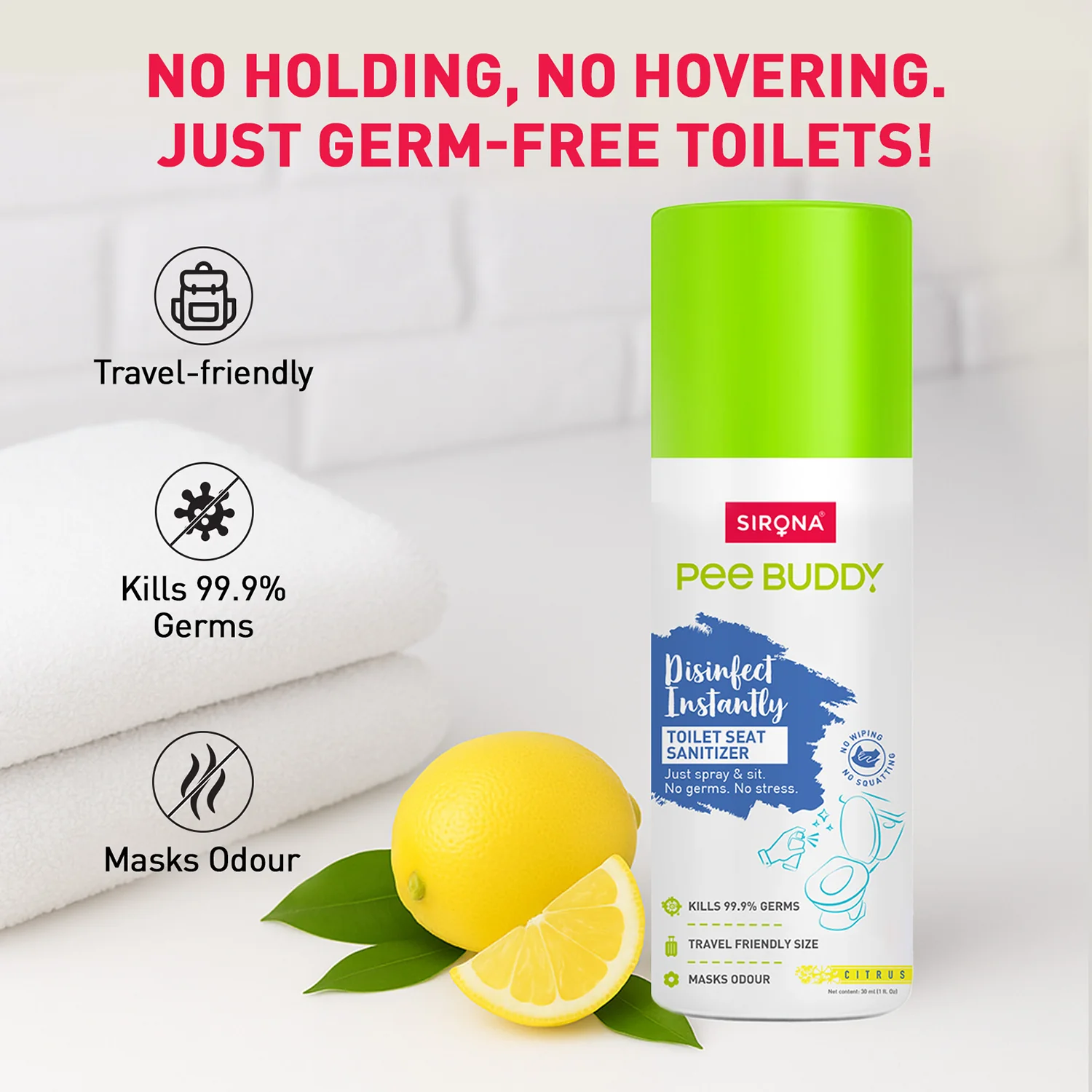 PeeBuddy Toilet Seat Sanitizer (Pack of 3) - 30 ml - Image 5