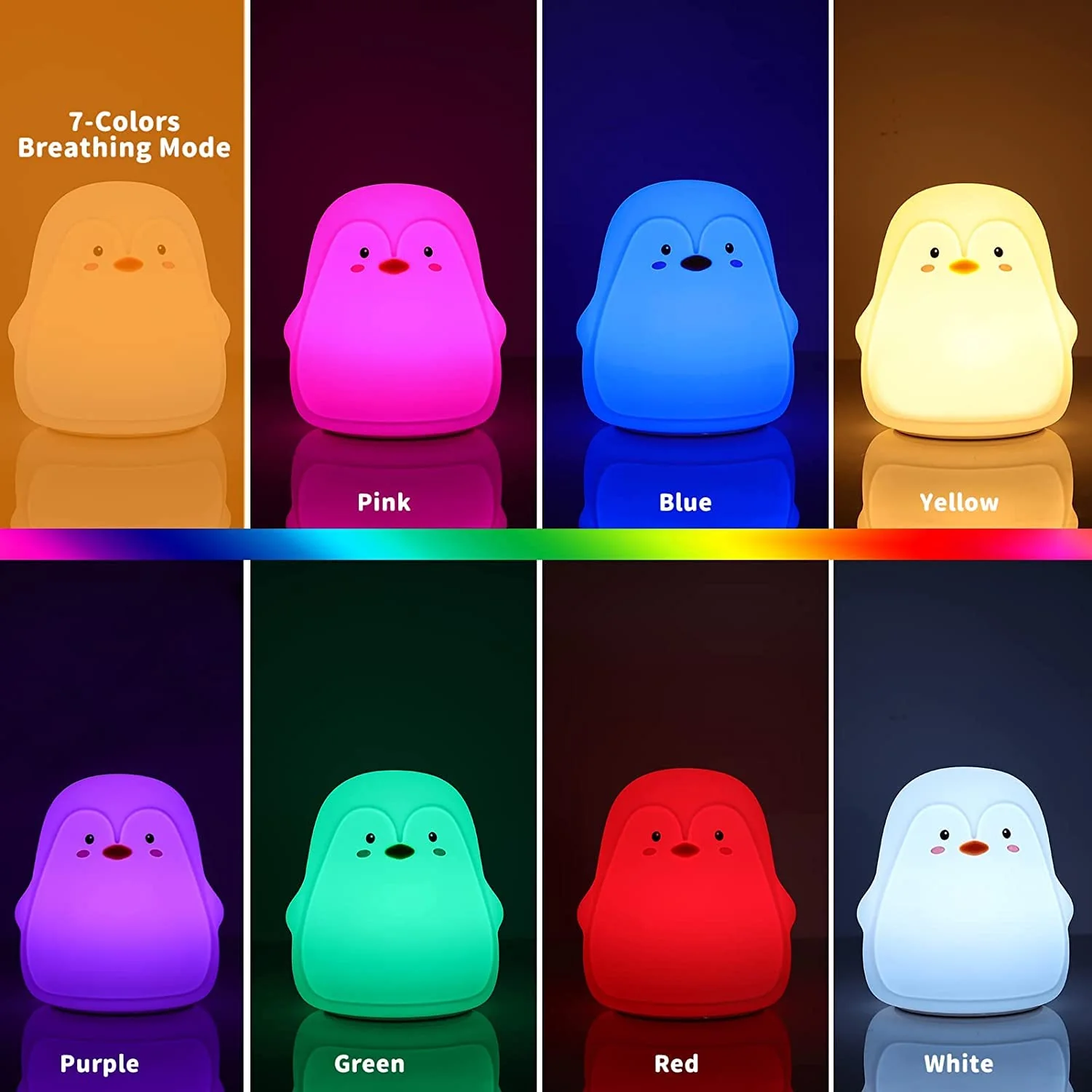 PengiGlow: Adorable Penguin Silicone Night Lamp with Rechargeable LED for Cozy Bedroom Ambience & Gifting - Image 3