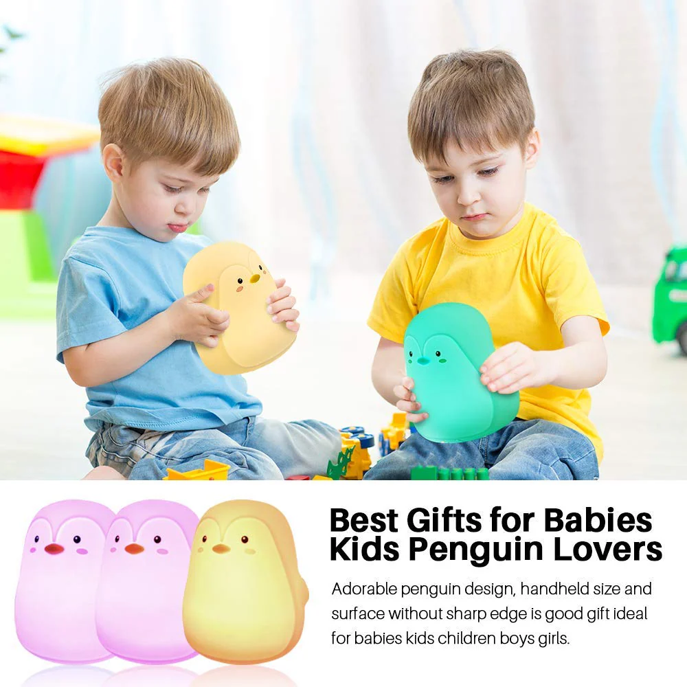 PengiGlow: Adorable Penguin Silicone Night Lamp with Rechargeable LED for Cozy Bedroom Ambience & Gifting - Image 7
