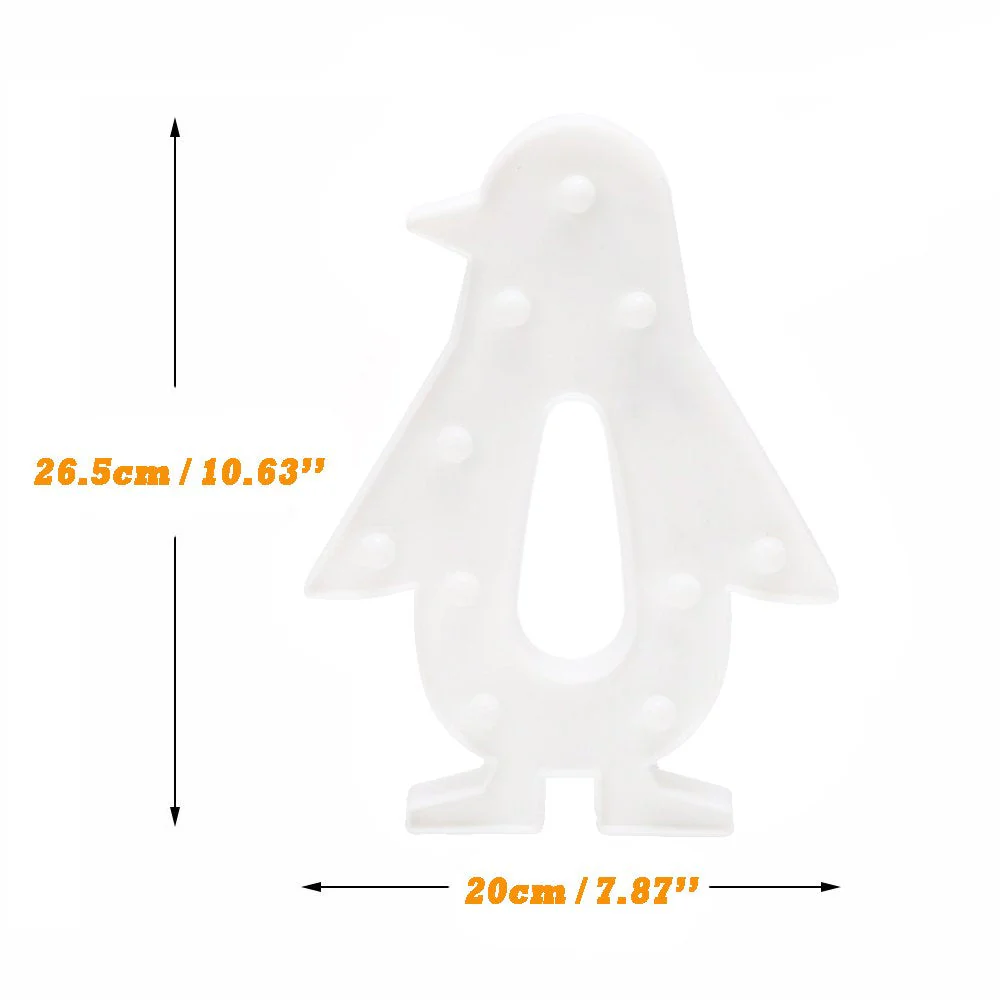 Pengo: Cute Penguin Design Marquee LED Night Light with Battery-Powered Decorative Lamp for Kids’ Room, Bedroom Wall or Table Décor - Image 6