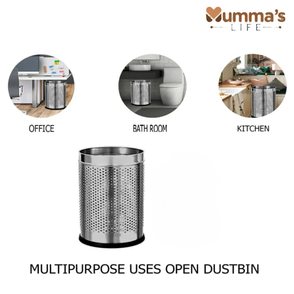 Perforated Stainless Steel Dustbin - Image 6
