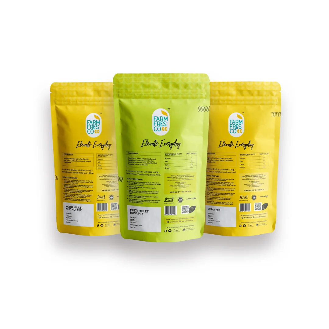 Phew Diabetics Trio! (Kodo Khichdi | Multi Millet Dosa | Sorghum & Oats Upma) 165G | Pack of 3 - Image 2