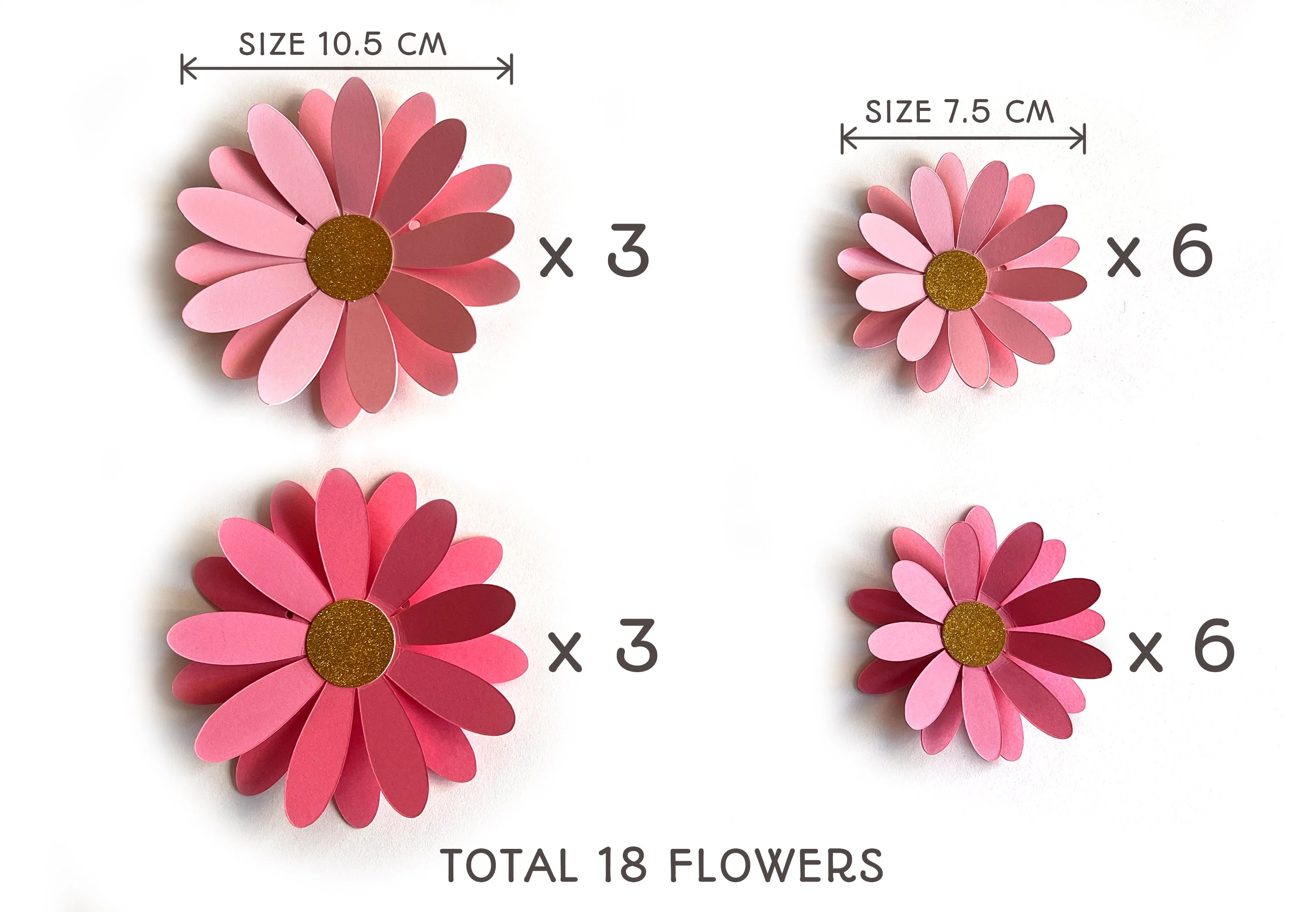 Pink Daisy Flower Paper Bunting & Wall Decor - Image 5