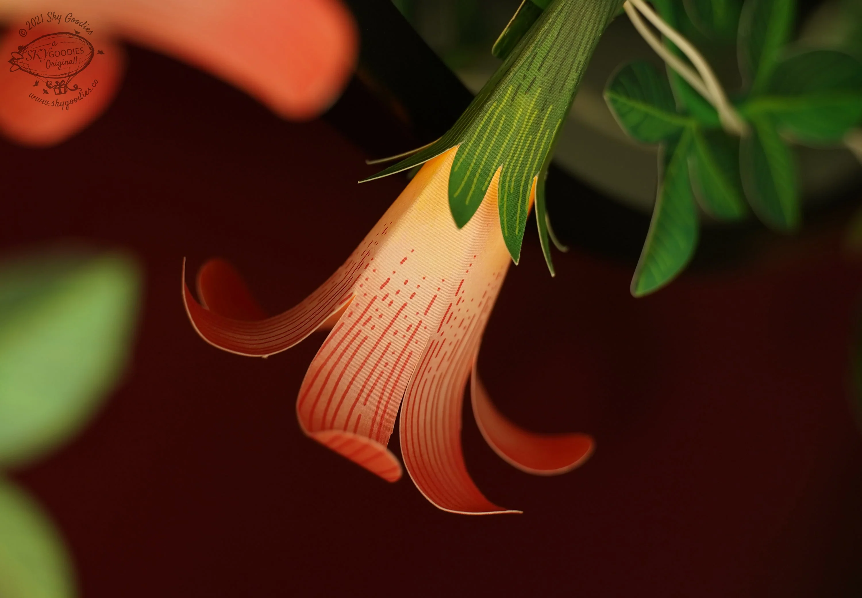 Pink Paper Flower Fairy Lights (12 flowers) - Image 14