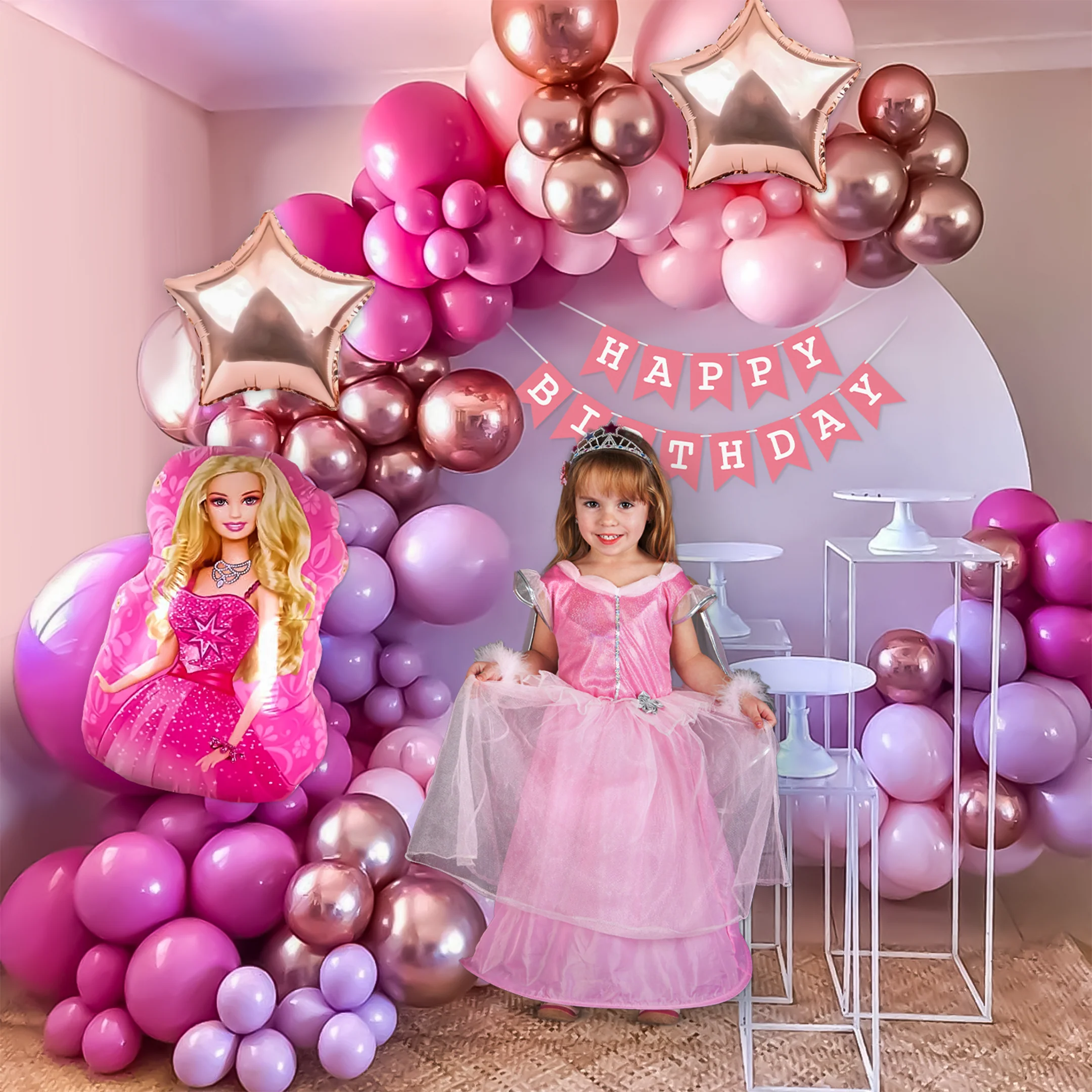 Pink Paper Happy Birthday Banner - Image 3