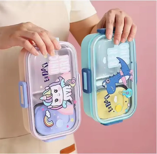 Pink Unicorn Kids Stainless Steel Lunch Box | 700ml + 100ml Soup Bowl | Leak-Proof | 4-Lock Design | Heat Insulation | Bento Tiffin for School, Picnics, Travel - Image 10