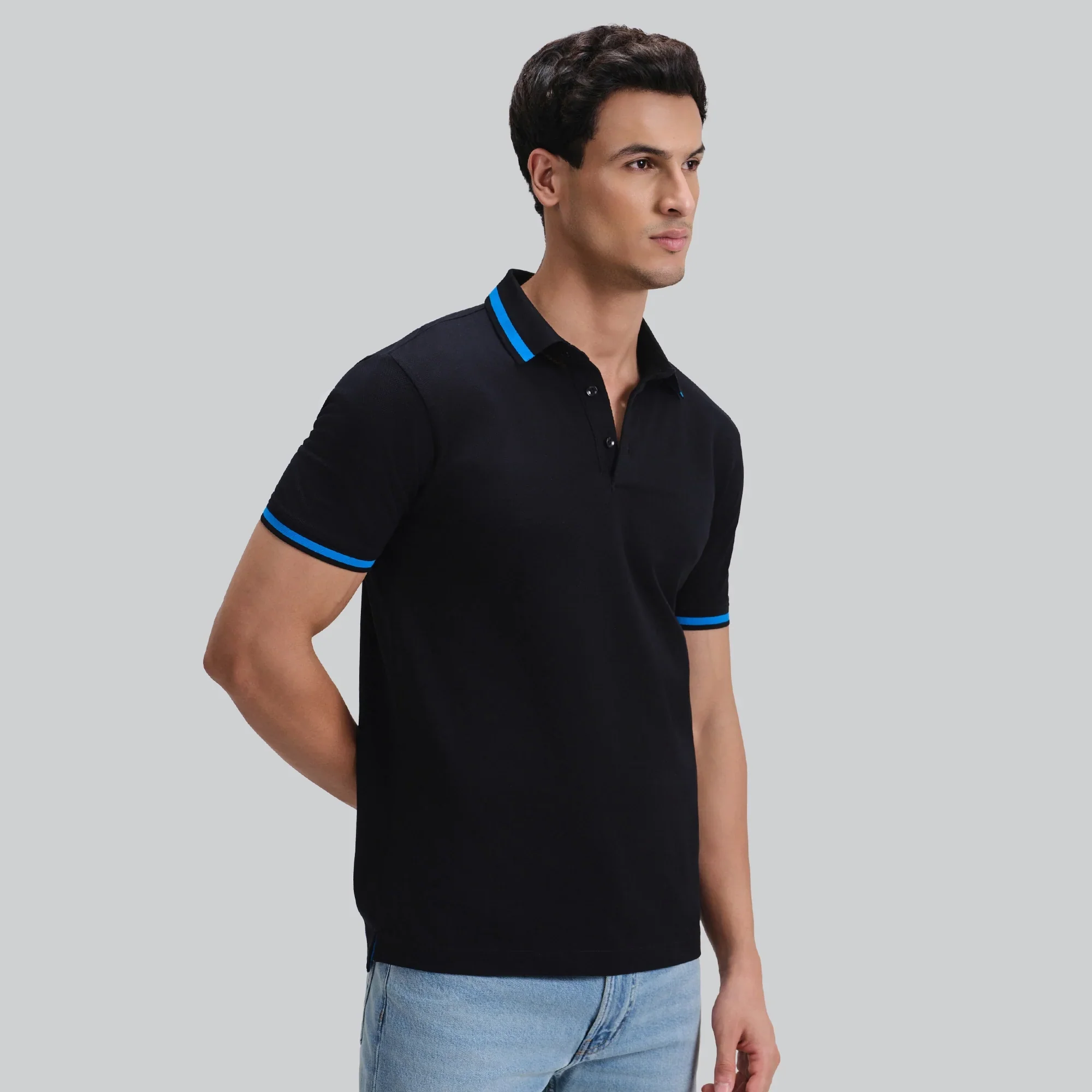 Pique Polo T-shirt - Black Knight - Image 5