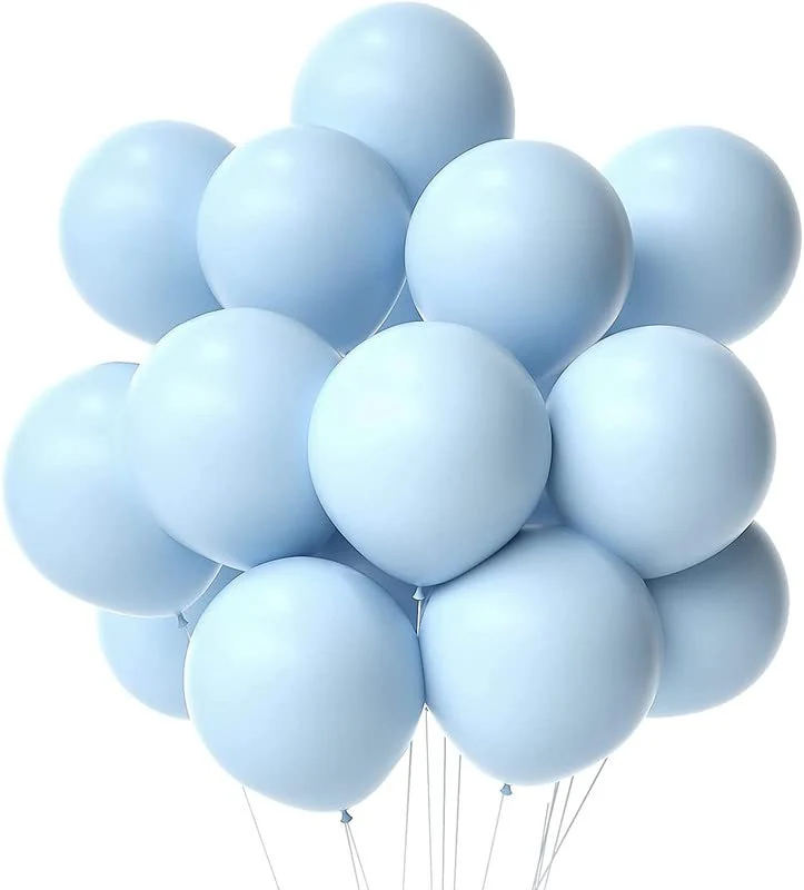 Pista Green Happy Birthday Banner And Pastel Blue Metallic Balloons (Pack of 30) - Image 3