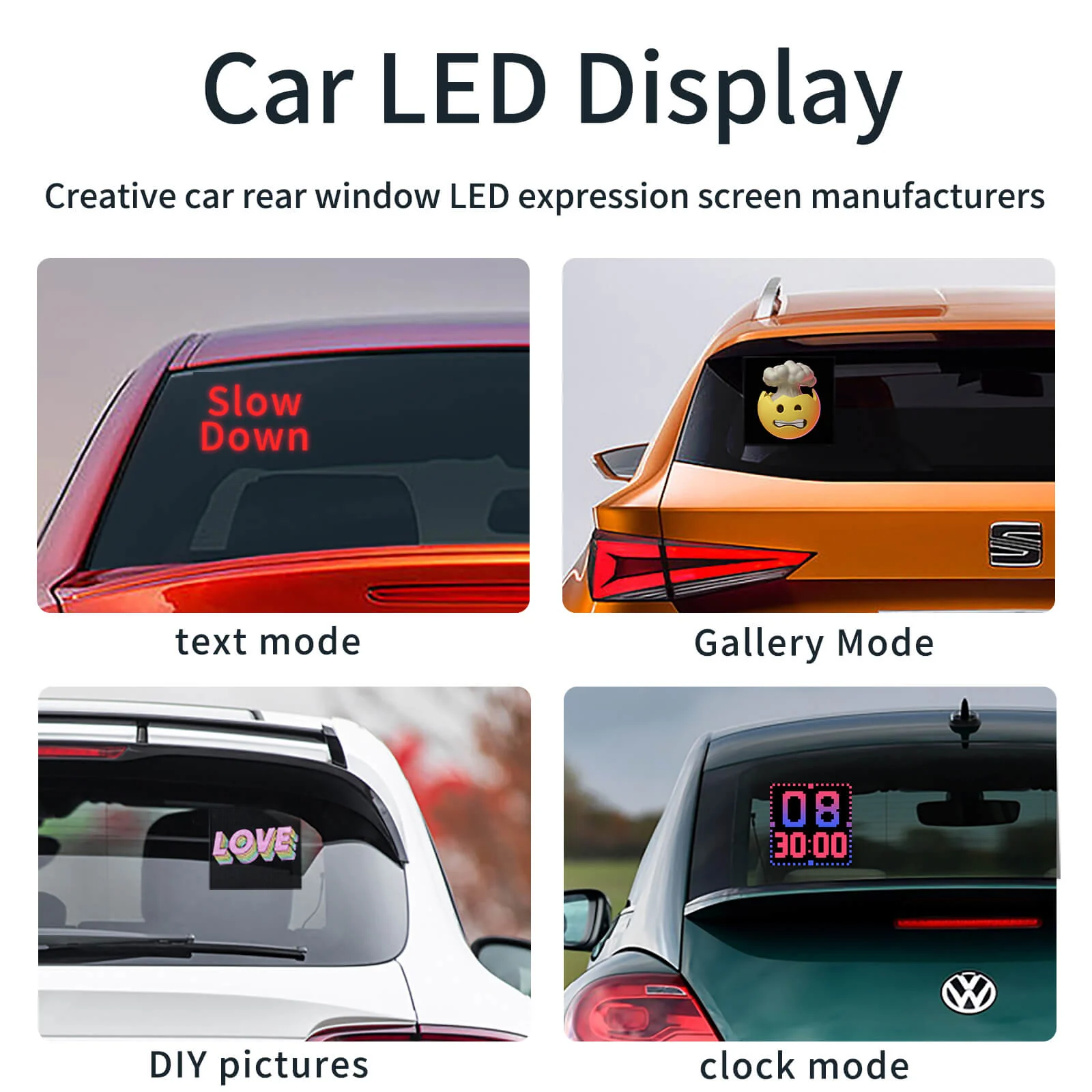 Pixo – Programmable LED Pixel Display Screen with Bluetooth App Control, Custom Text & Animations for Car Windshield & Home Decor 13x13cm - Image 2
