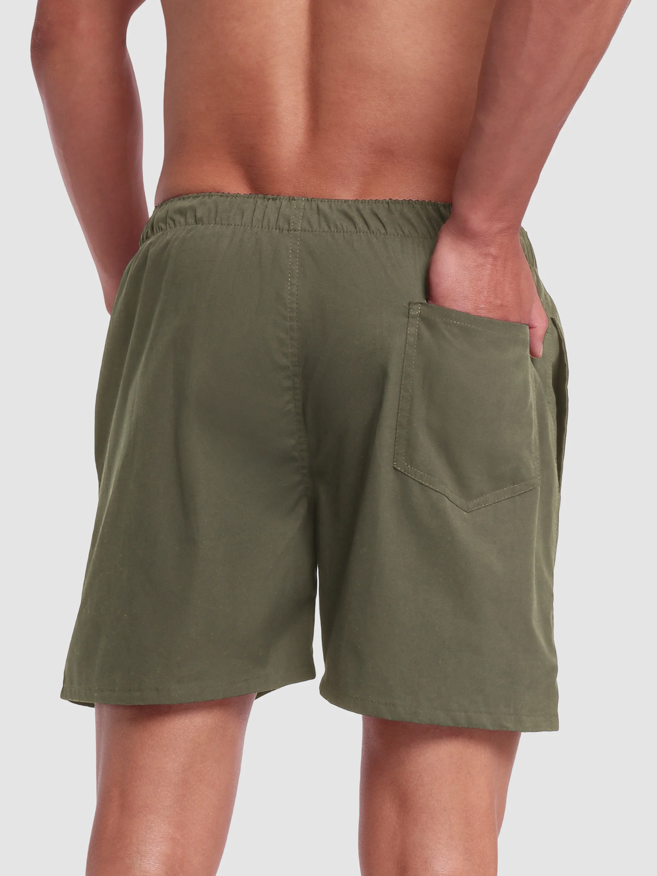 Plain Army Green Mens Boxer - Image 7