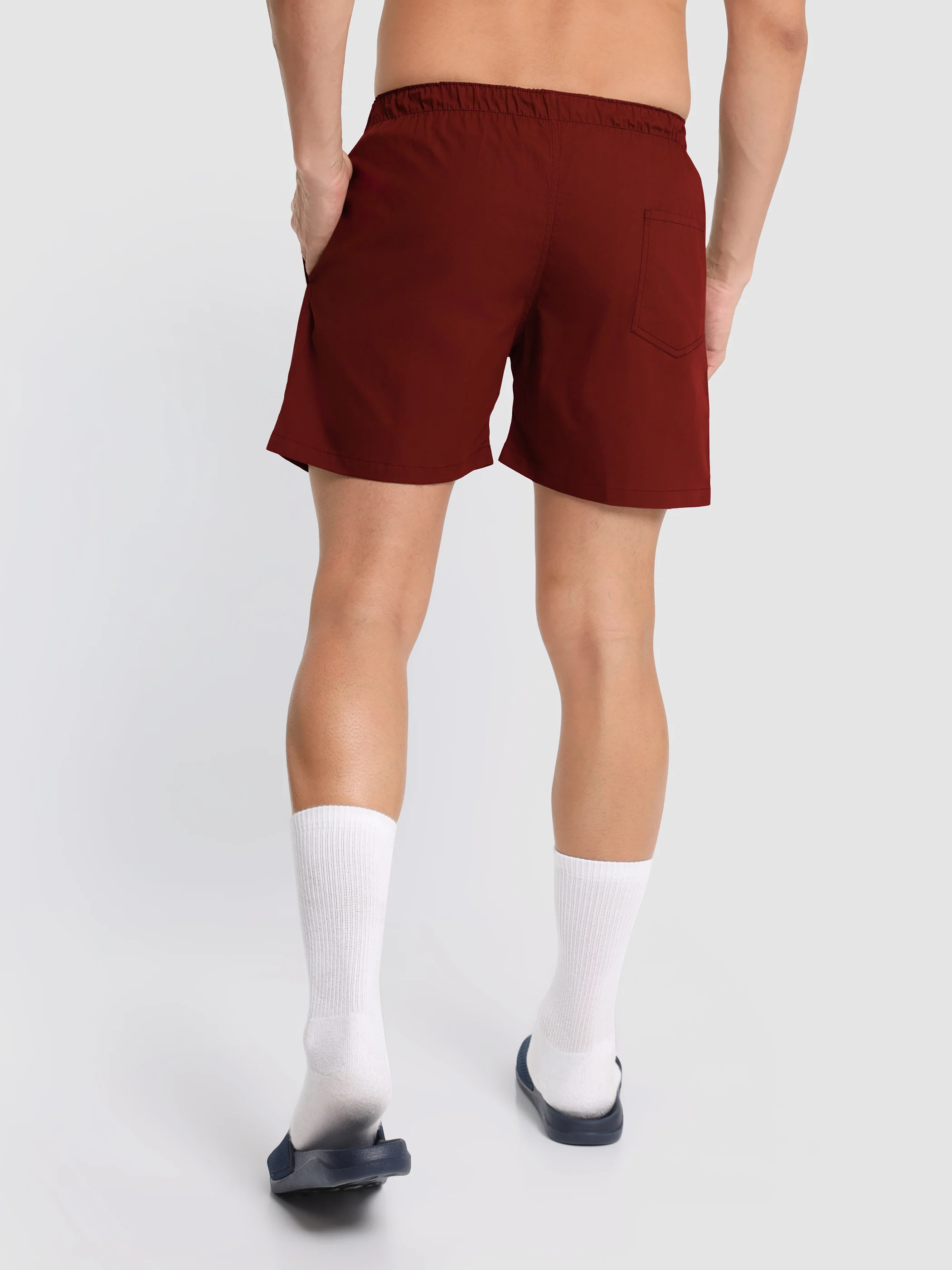 Plain Burgundy Mens Boxer - Image 3