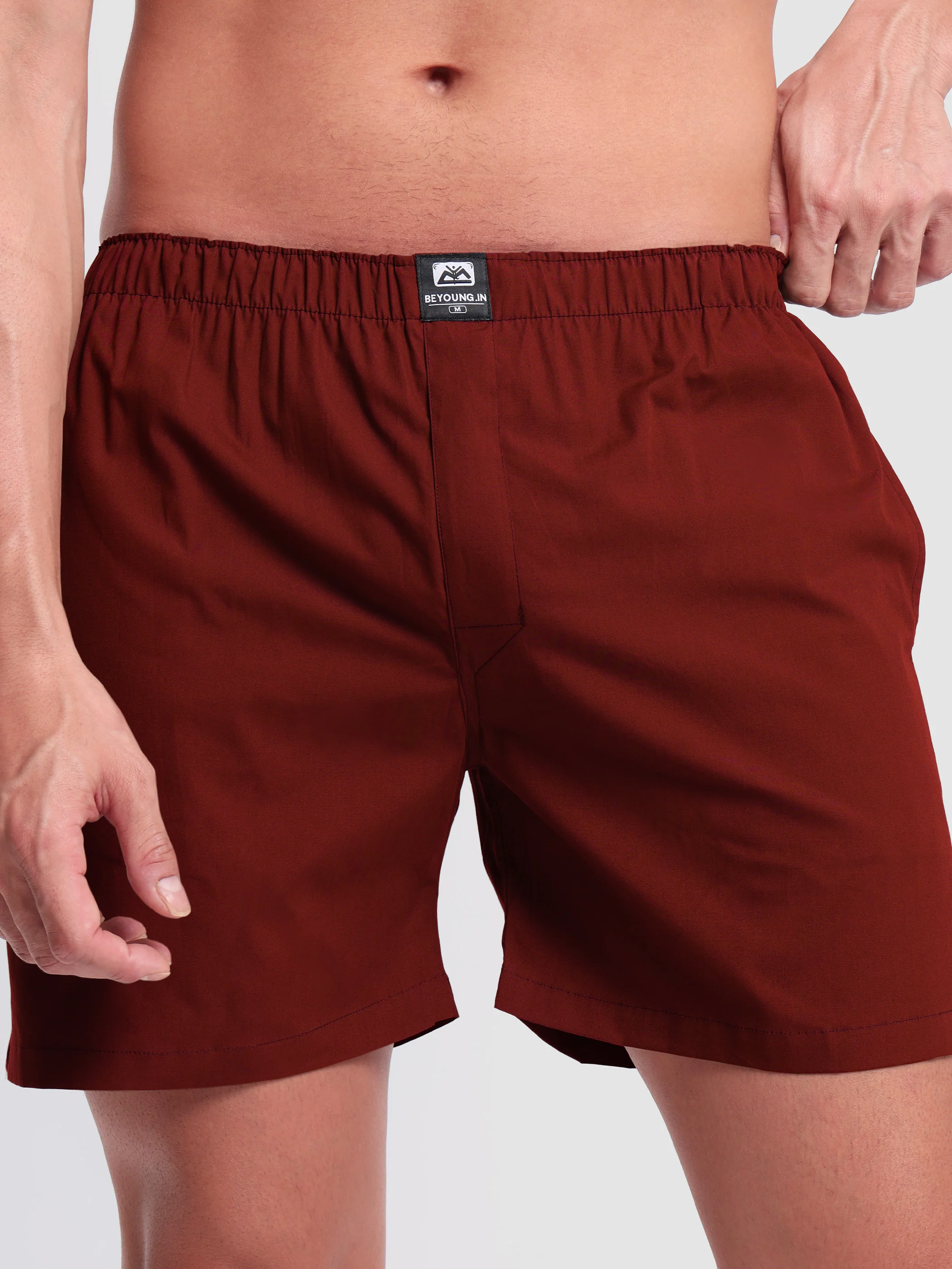 Plain Burgundy Mens Boxer - Image 7