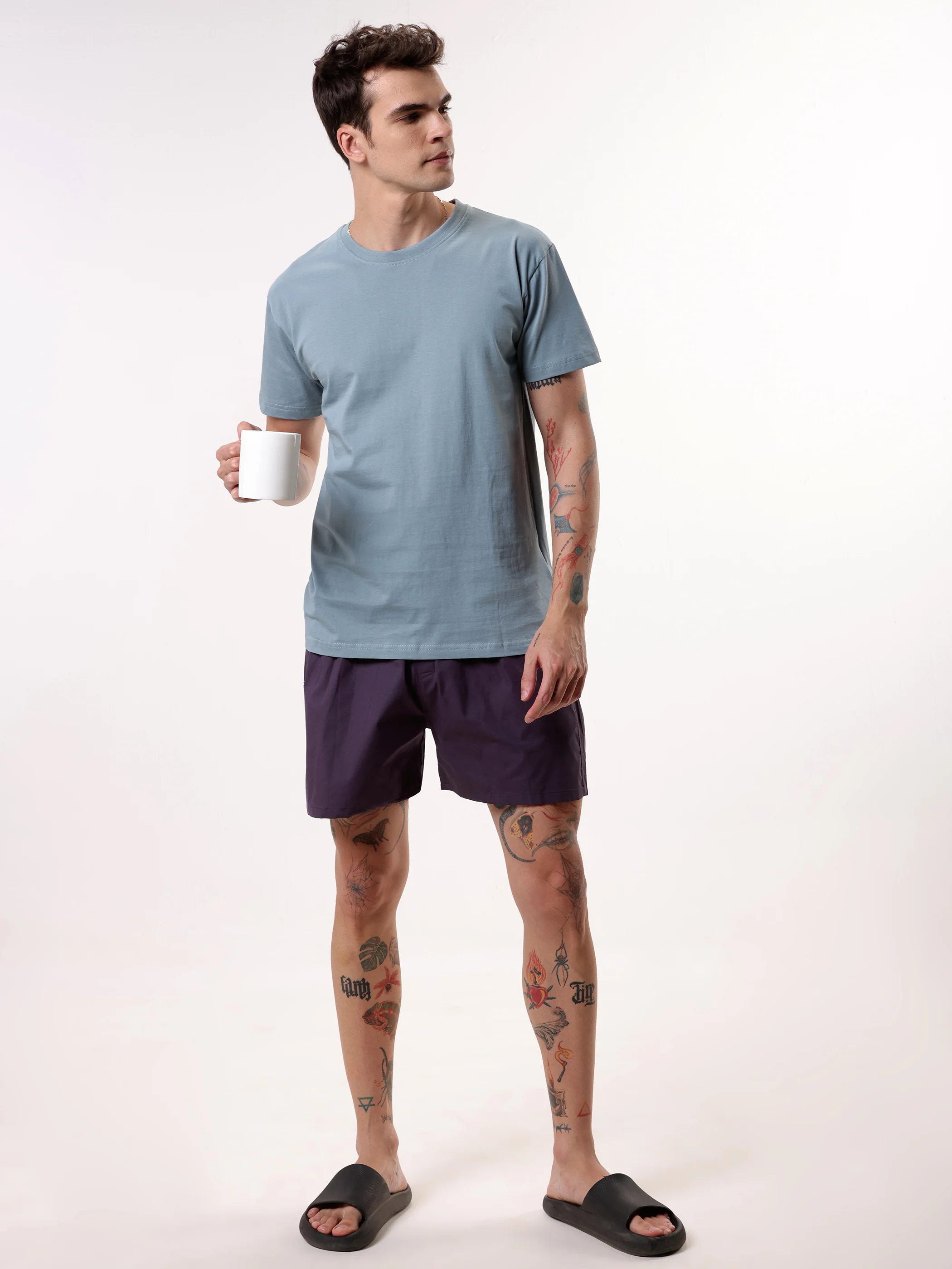 Plain Dark Violet Mens Boxer - Image 5