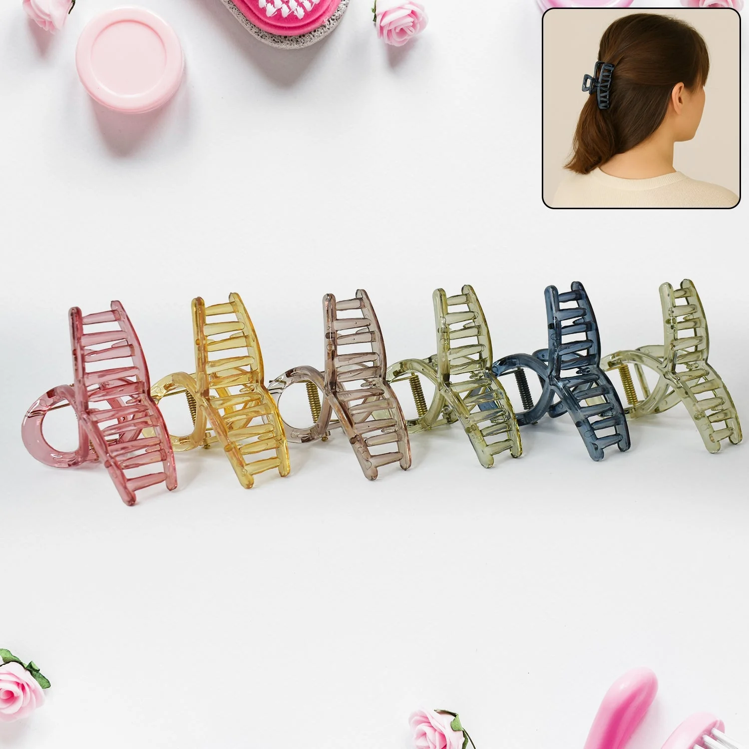 Plastic Hair Clamp Grip, Simple Matte Hair Barrette Clamp (1 Pc) - Image 6