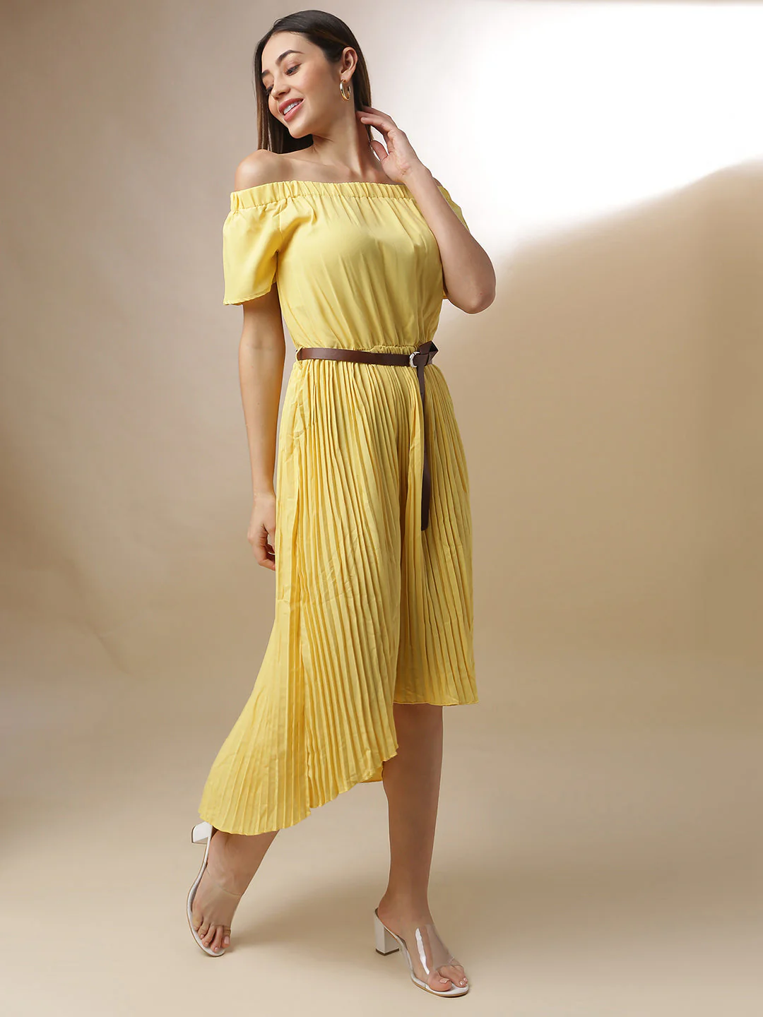 Pleated Midi Dress - Image 4