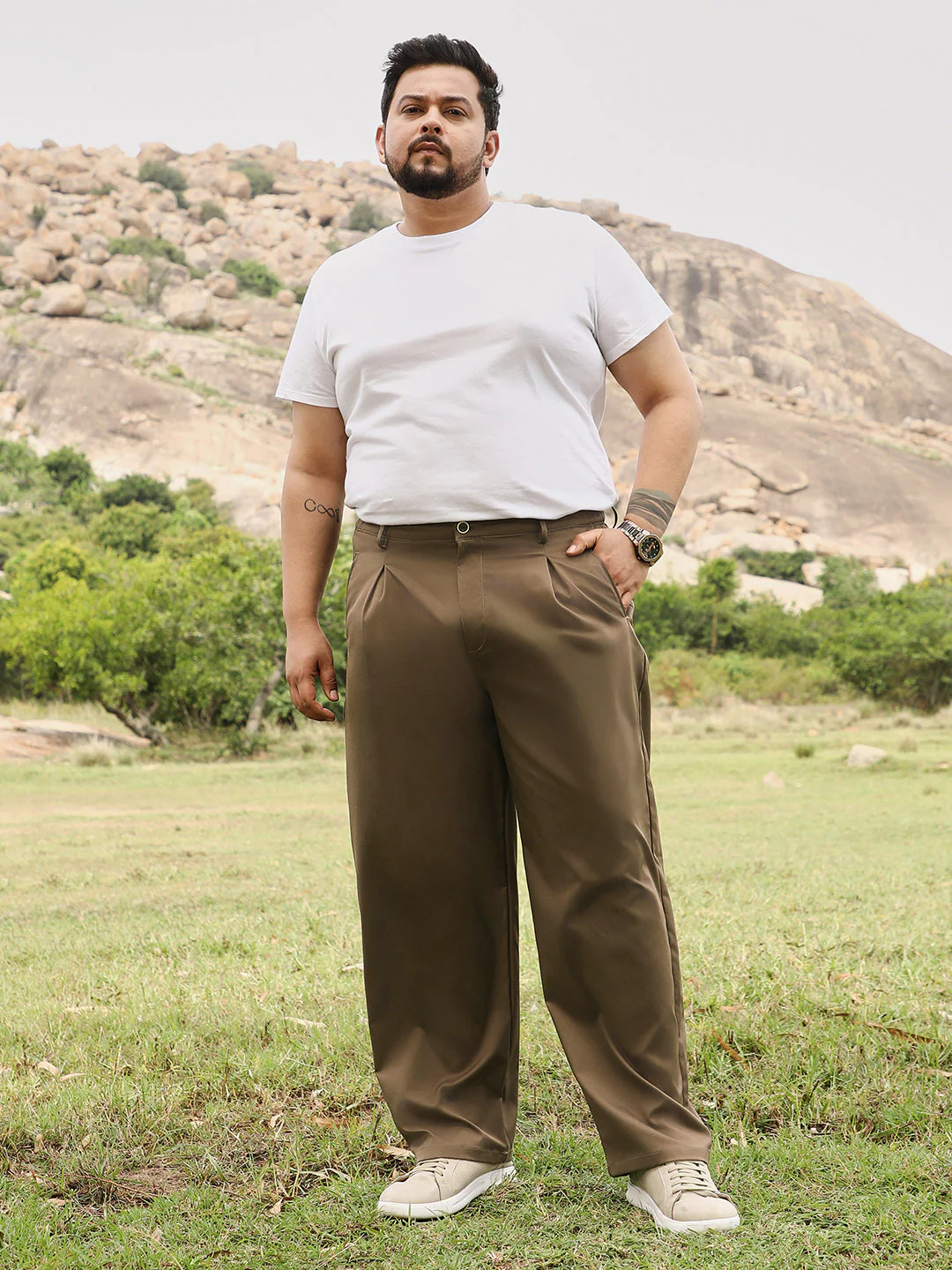 Pleated Straight-Fit Tailoured Trousers - Image 5