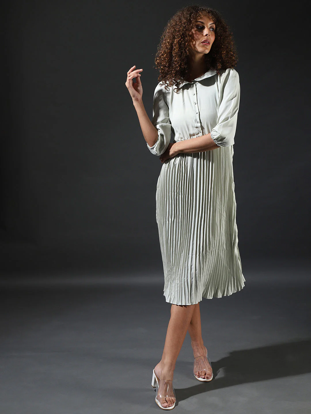 Pleated Tie-Up Dress - Image 2