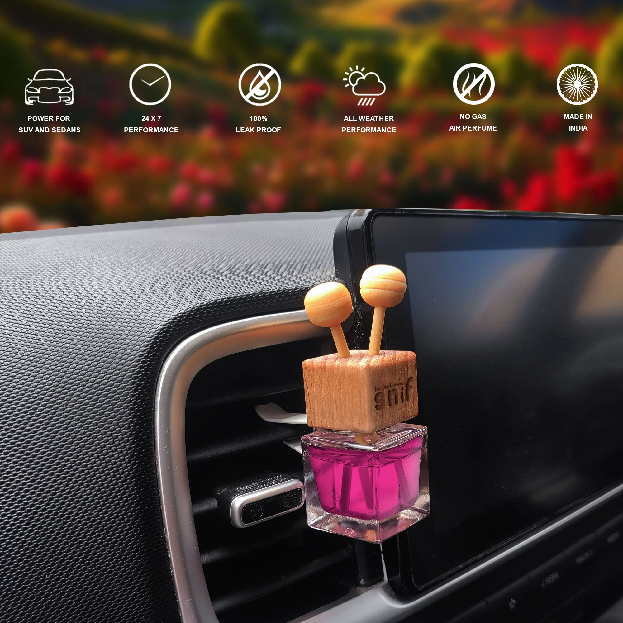 Plum Rose Premium Vent Car Perfume - 10ml Long-Lasting Car Fragrance Luxury Car Air Freshener - Image 3