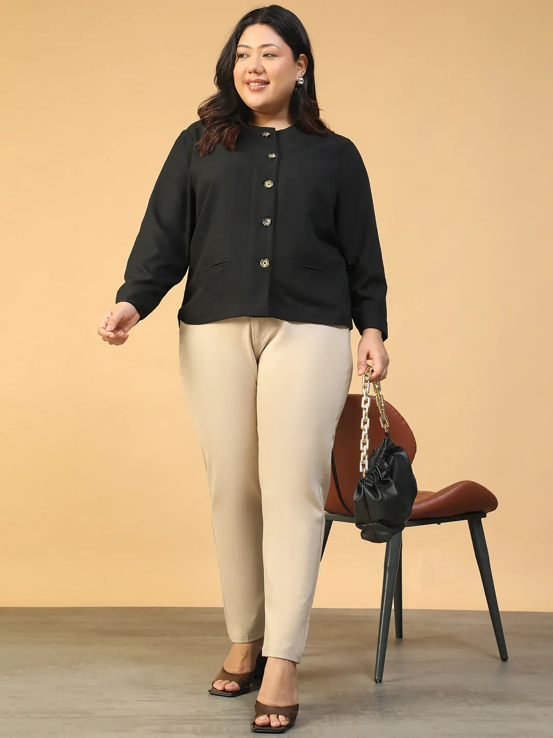 Plus Size Black Button-Down Women’s Top - Image 6