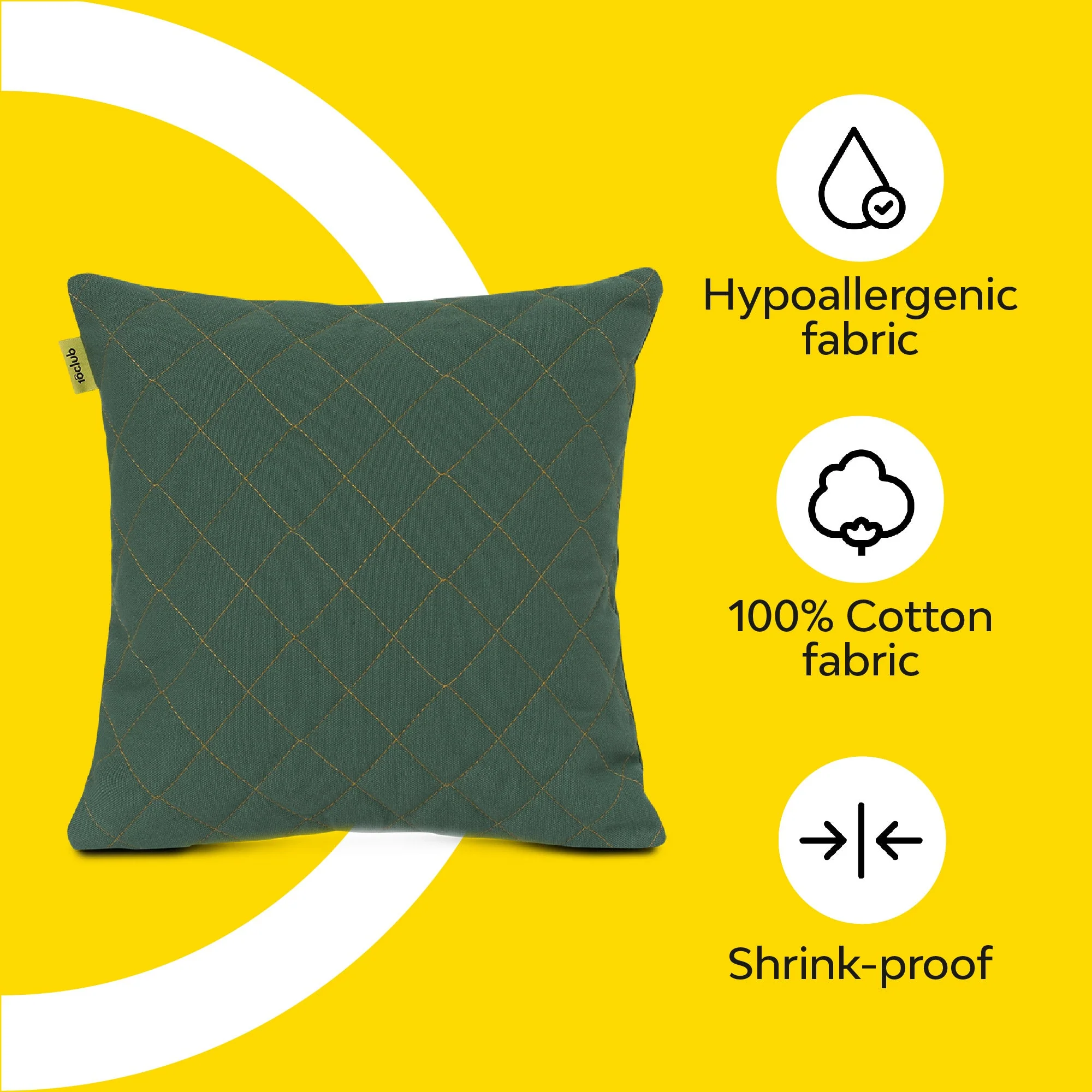 Plush Quilted Cushion Cover | Large | Set Of 2 | 18X18 Inches - Image 13