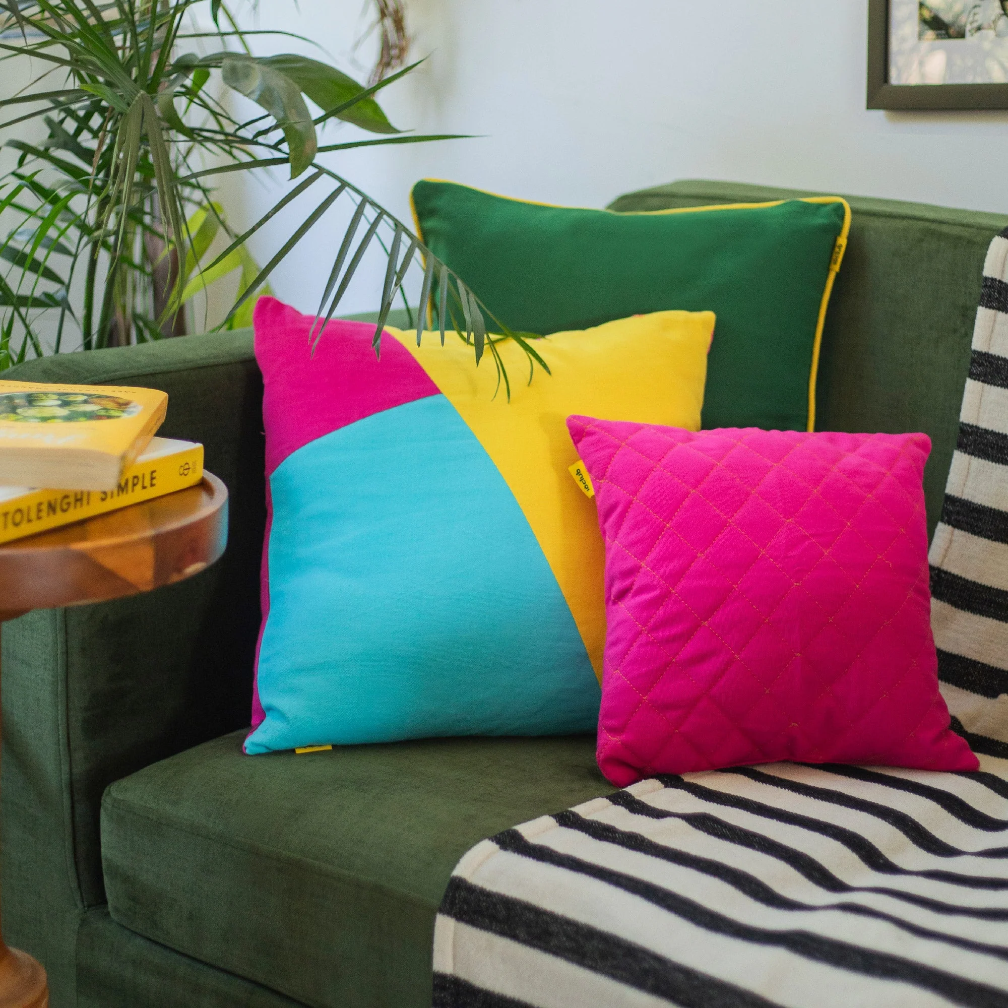 Plush Quilted Cushion Cover | Small | Set Of 2 | 12X12 Inches - Image 12