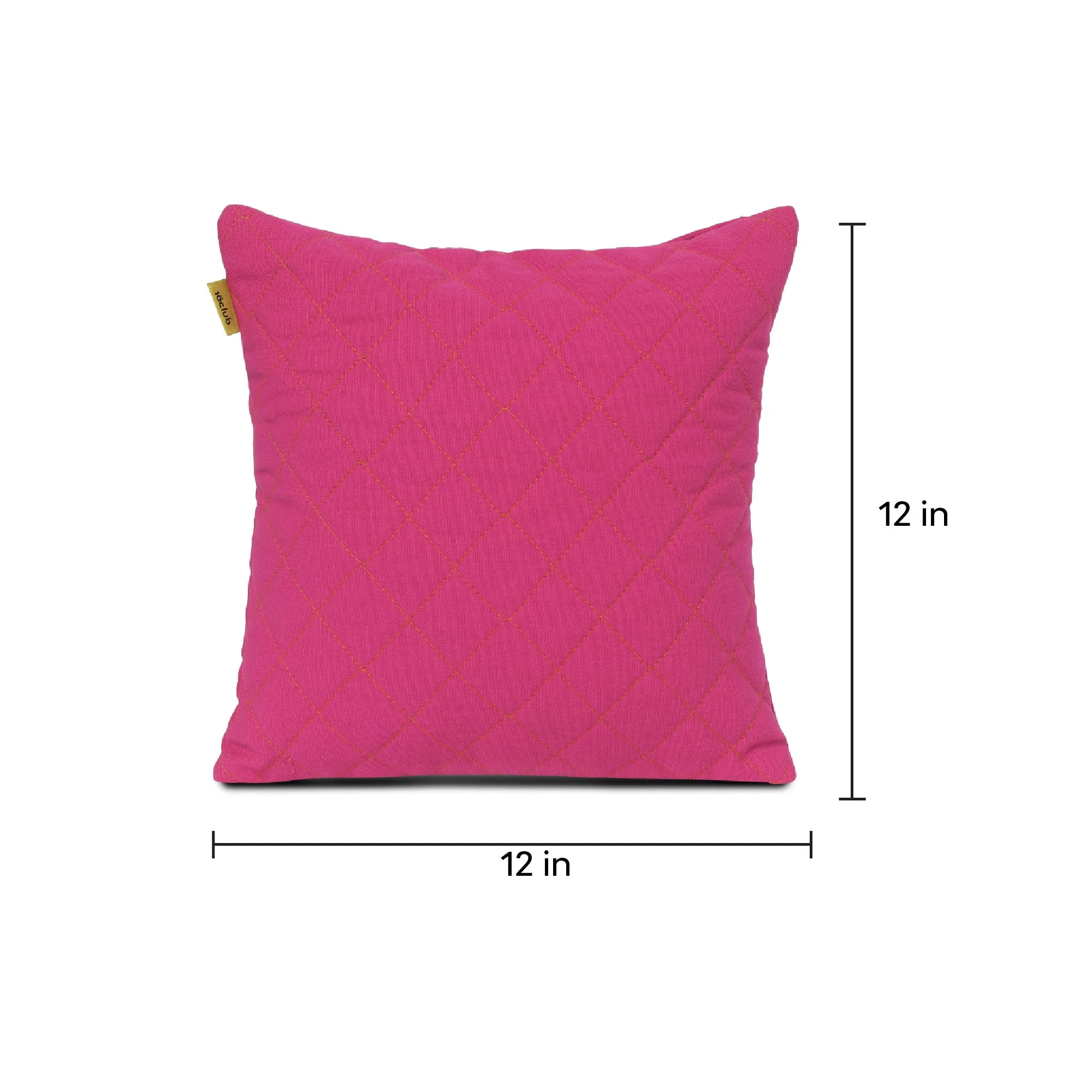 Plush Quilted Cushion Cover | Small | Set Of 2 | 12X12 Inches - Image 20