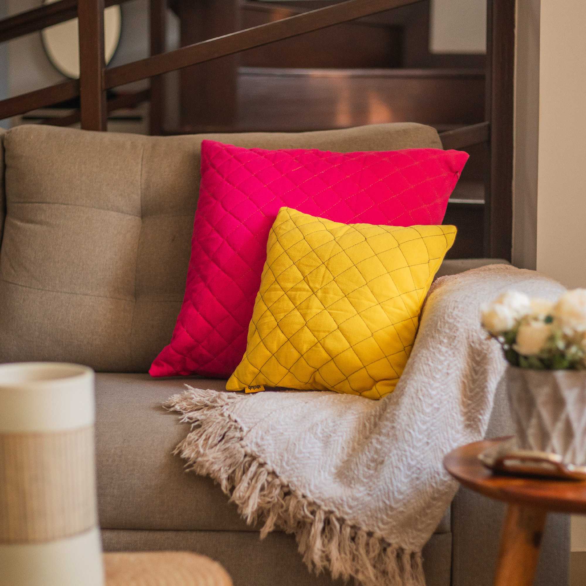 Plush Quilted Cushion Cover | Small | Set Of 2 | 12X12 Inches - Image 23