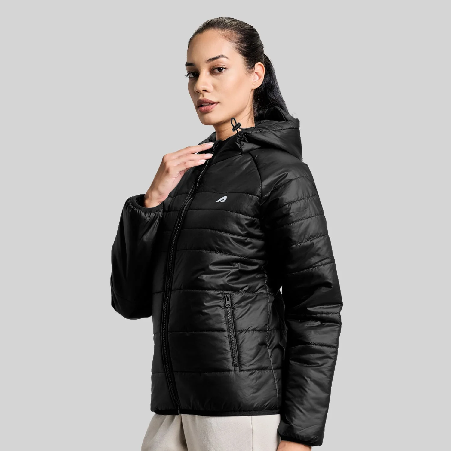 Polar Womens Puffer Jacket - Black - Image 5