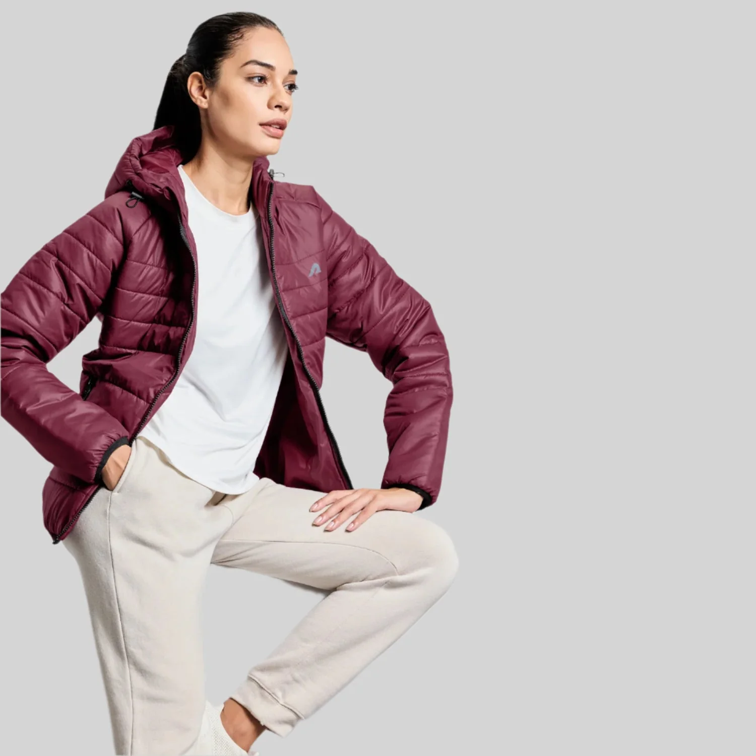 Polar Womens Puffer Jacket - Windsor Wine - Image 4