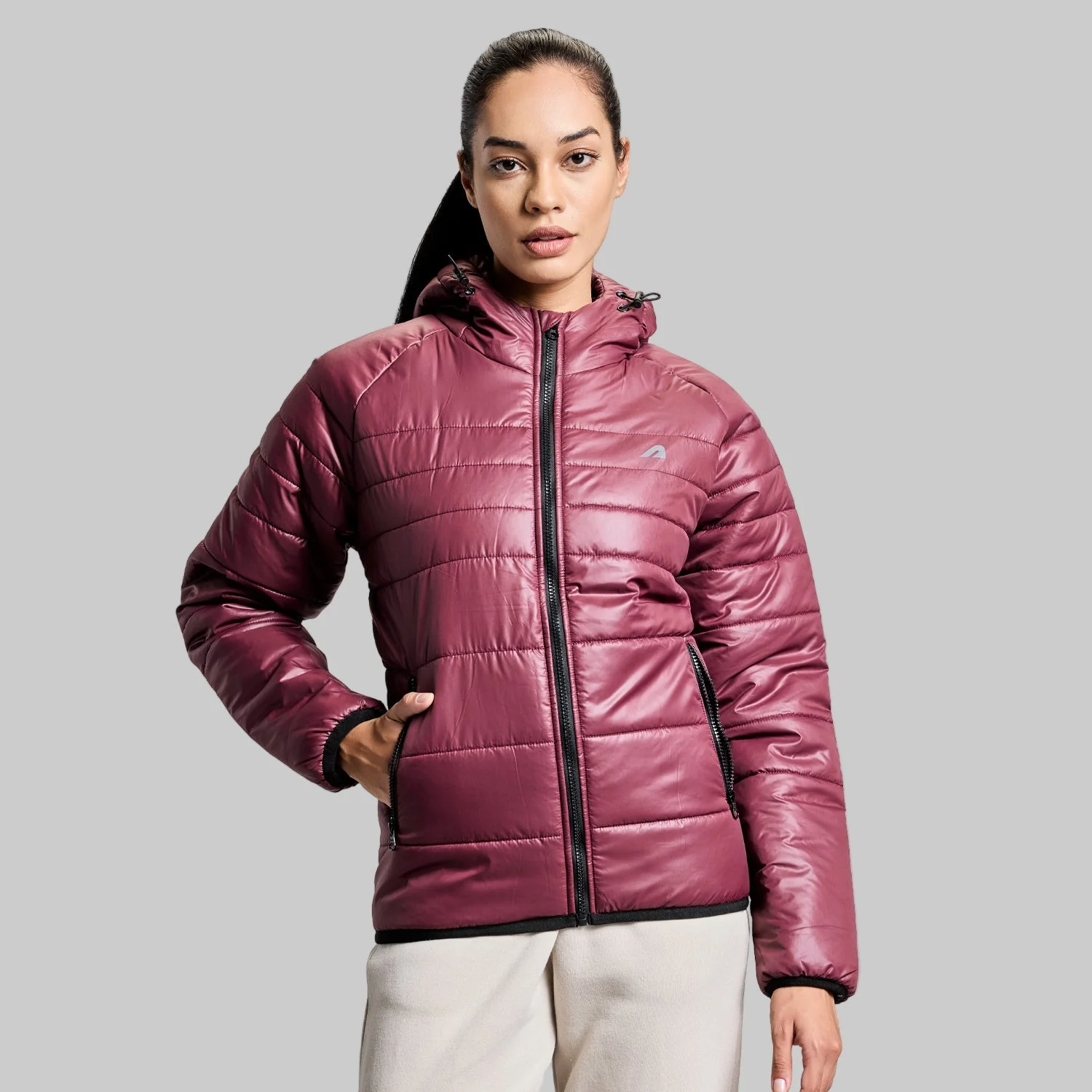 Polar Womens Puffer Jacket - Windsor Wine - Image 9