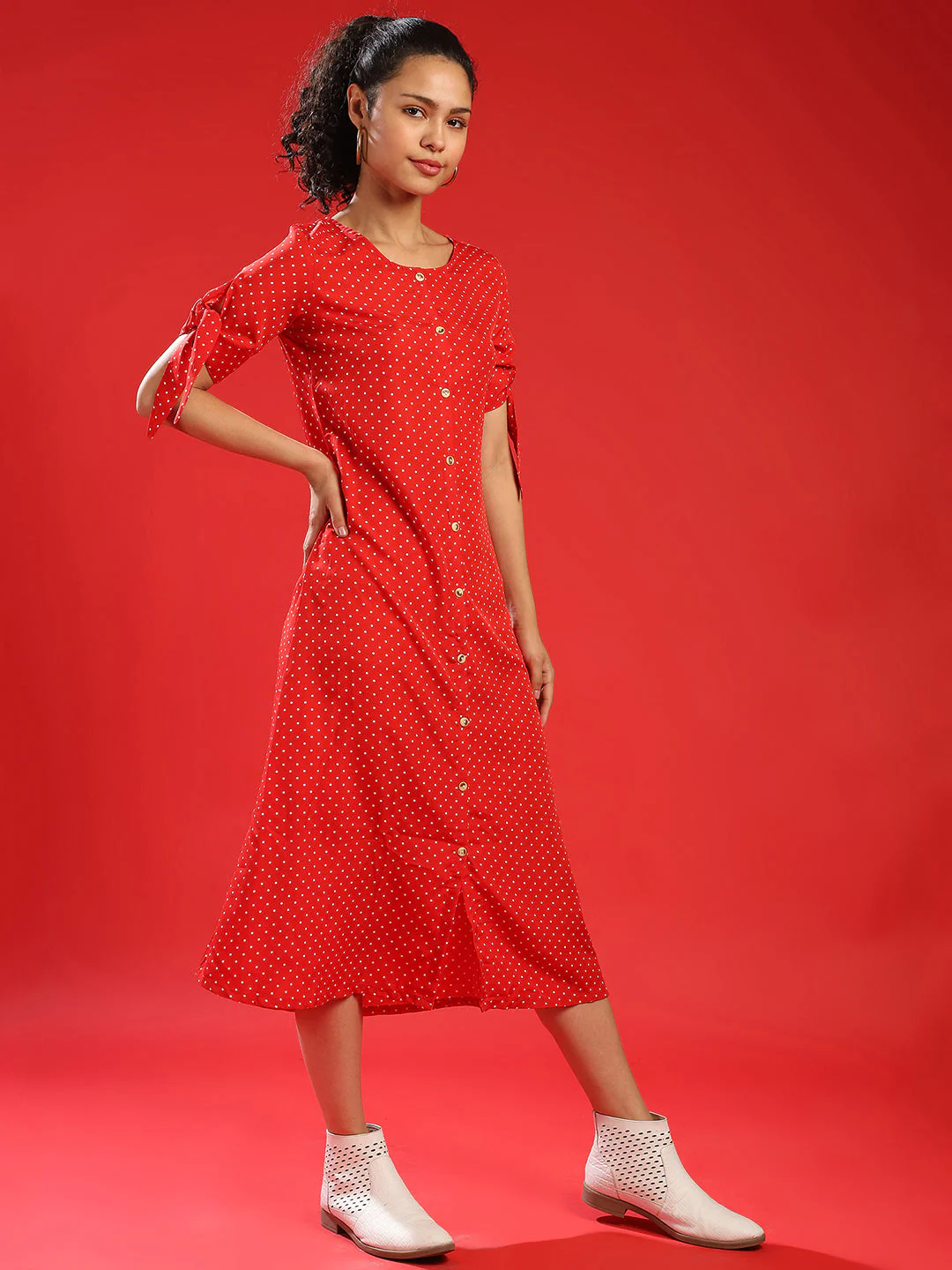 Polka Dot Maxi Dress - Image 4
