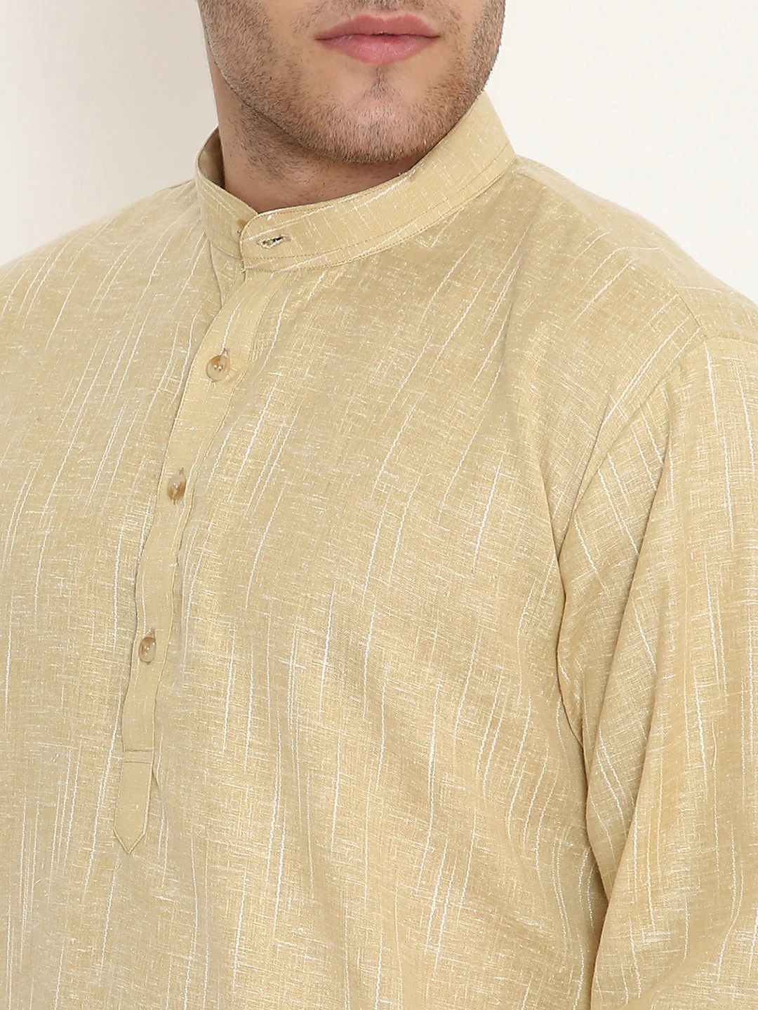 Poly Viscose Regular Fit Kurta in Ocher - Image 5
