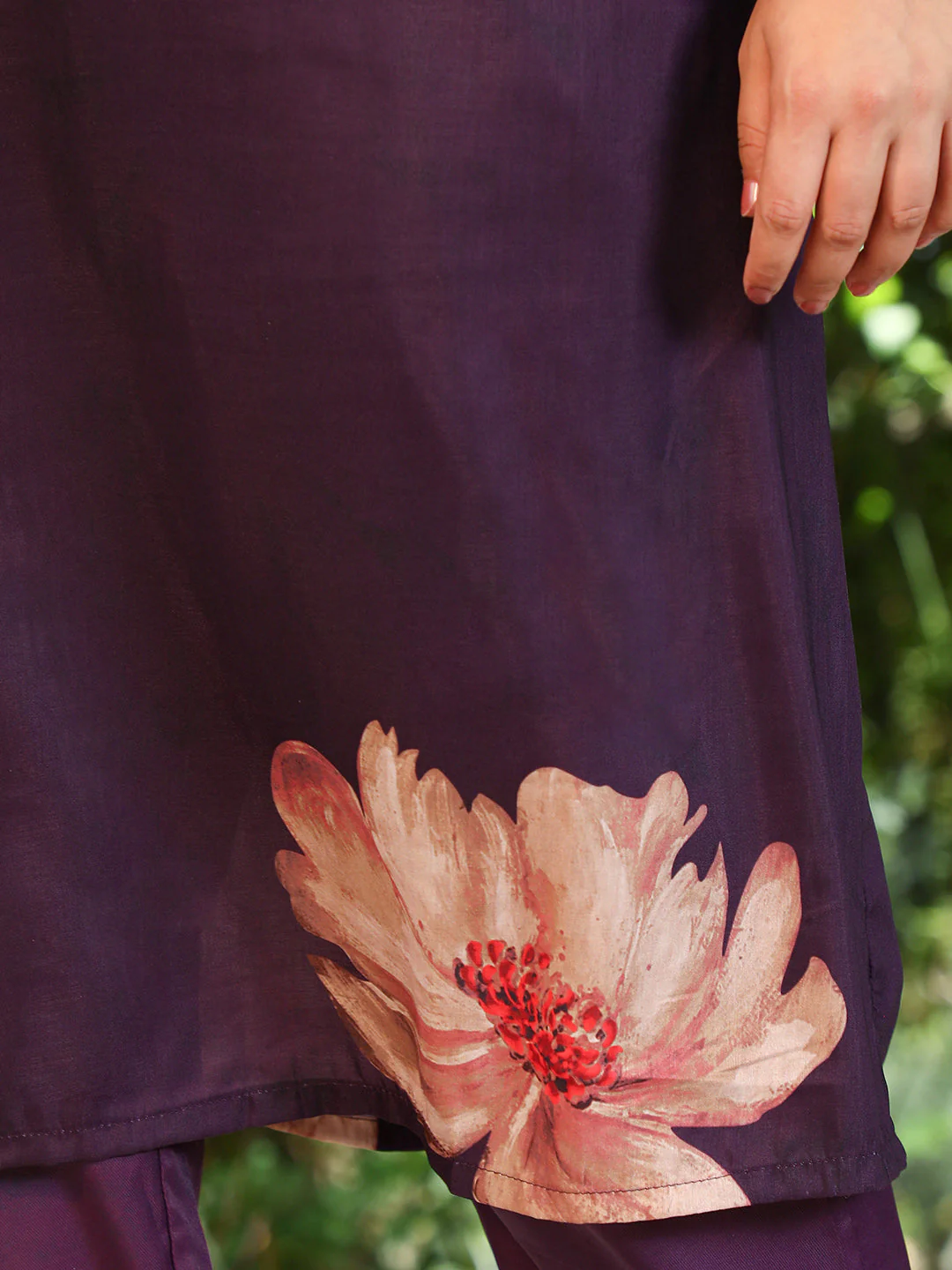 Poppy Flora Kurti With Trousers - Image 10