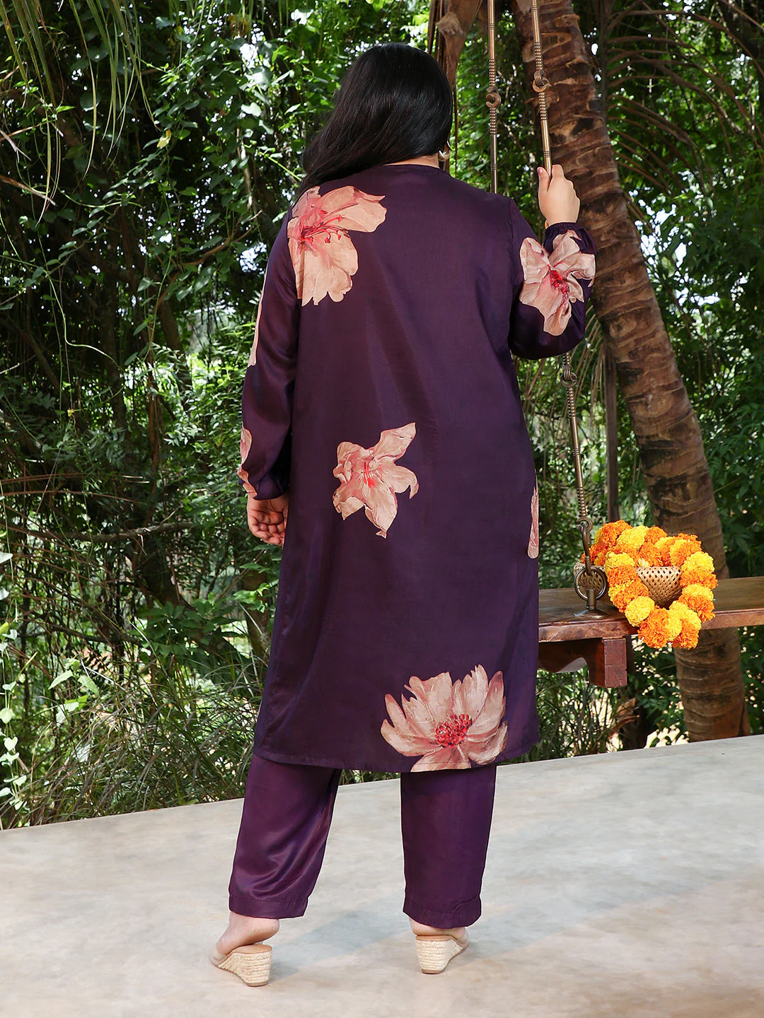 Poppy Flora Kurti With Trousers - Image 4