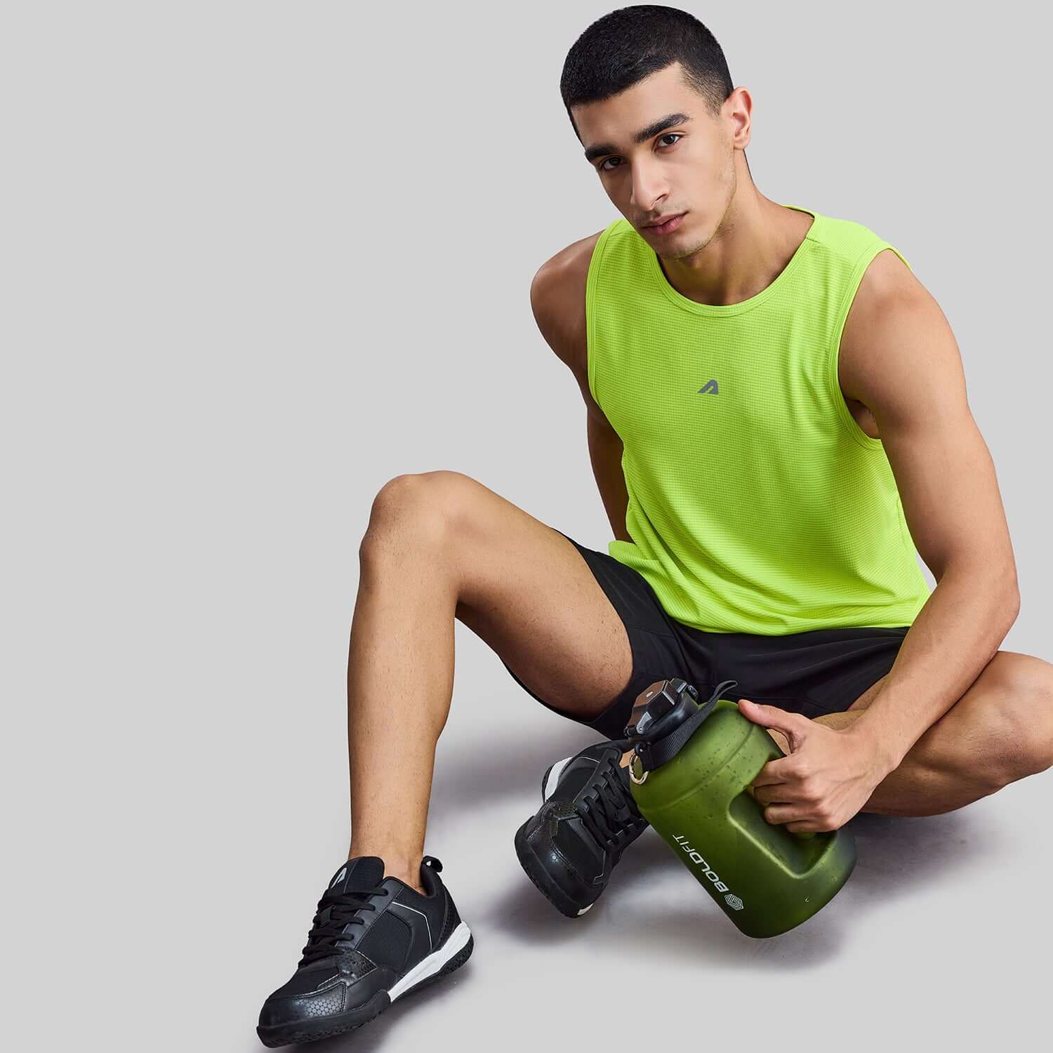 Power Mens Gym Vest - Neon Green - Image 7