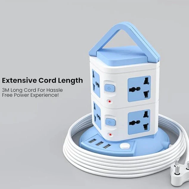 PowerX: Extension Board with 8 Outlets & 3 USB Ports, Surge-Protected Multi-port Power Strip for Home Electronics - Image 6