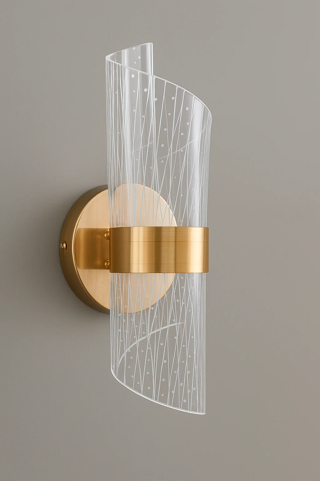 Premium Acrylic & Brass Wall Light with 3 Colour changing LED - Image 5