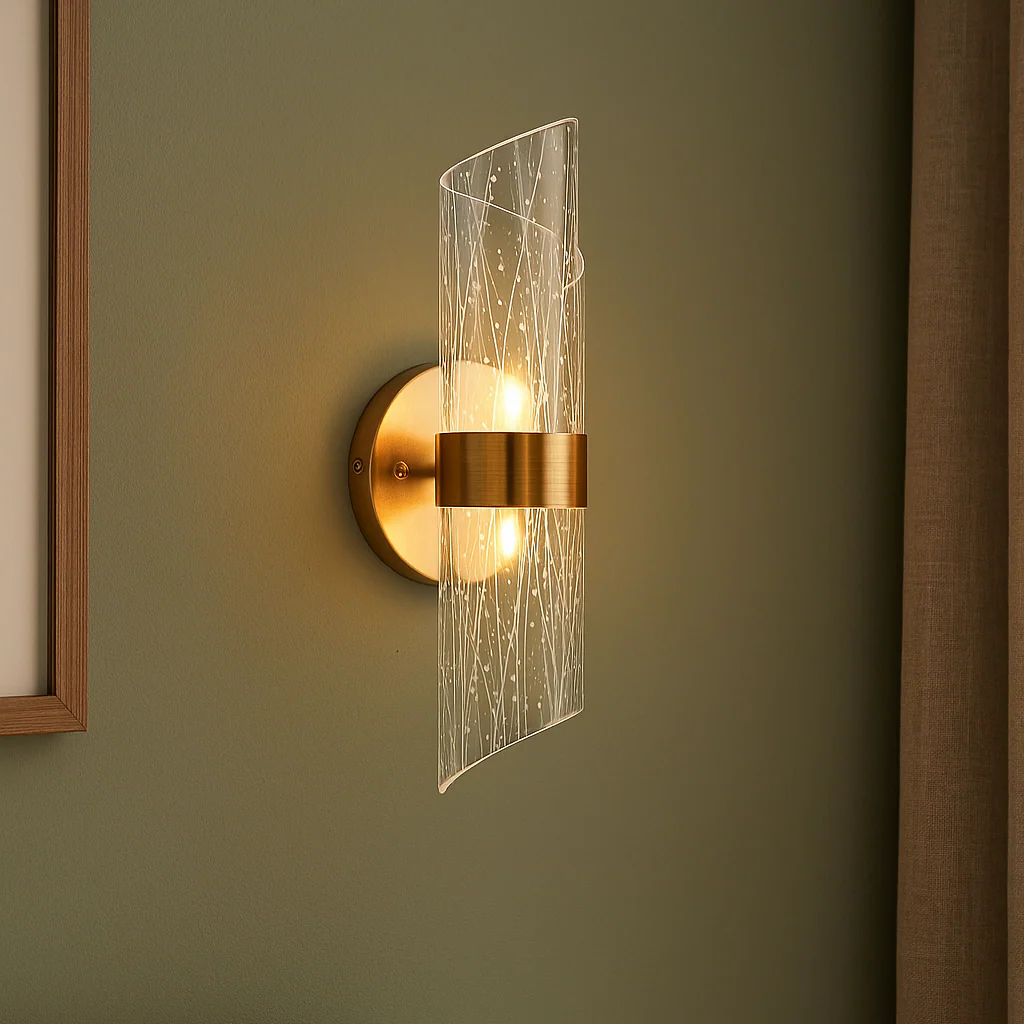 Premium Acrylic & Brass Wall Light with 3 Colour changing LED - Image 7