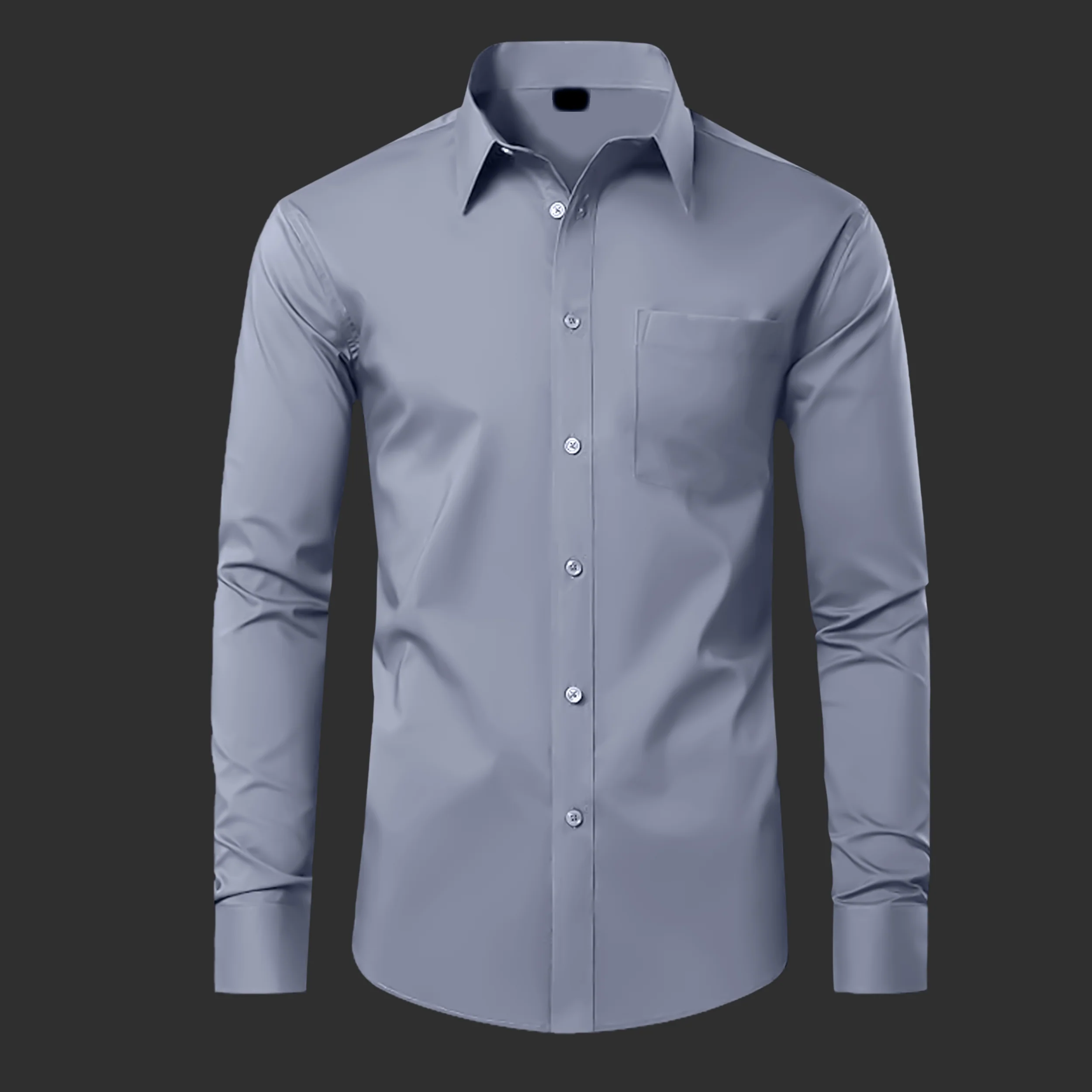 Premium Cotton Solid Shirt for Man (Dark Grey) - Image 2