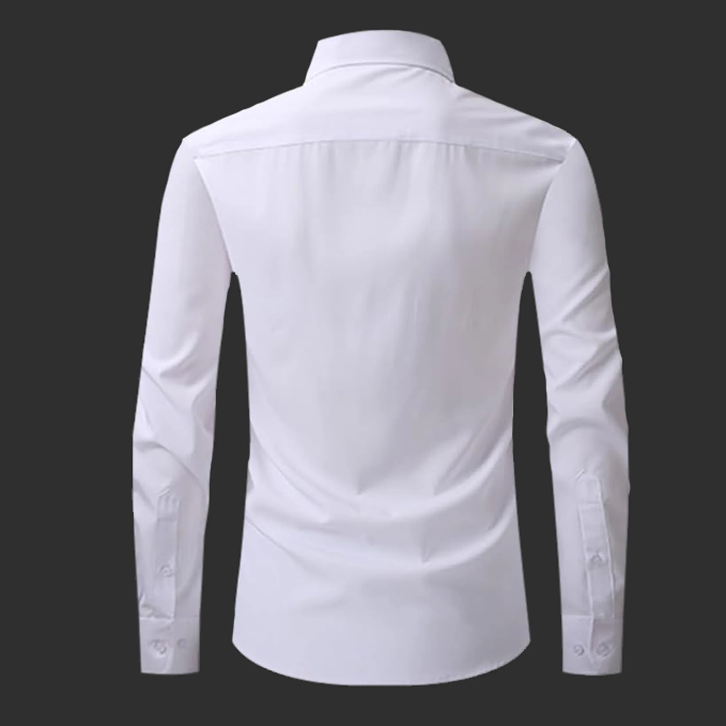 Premium Cotton Solid Shirt for Man (White) - Image 3