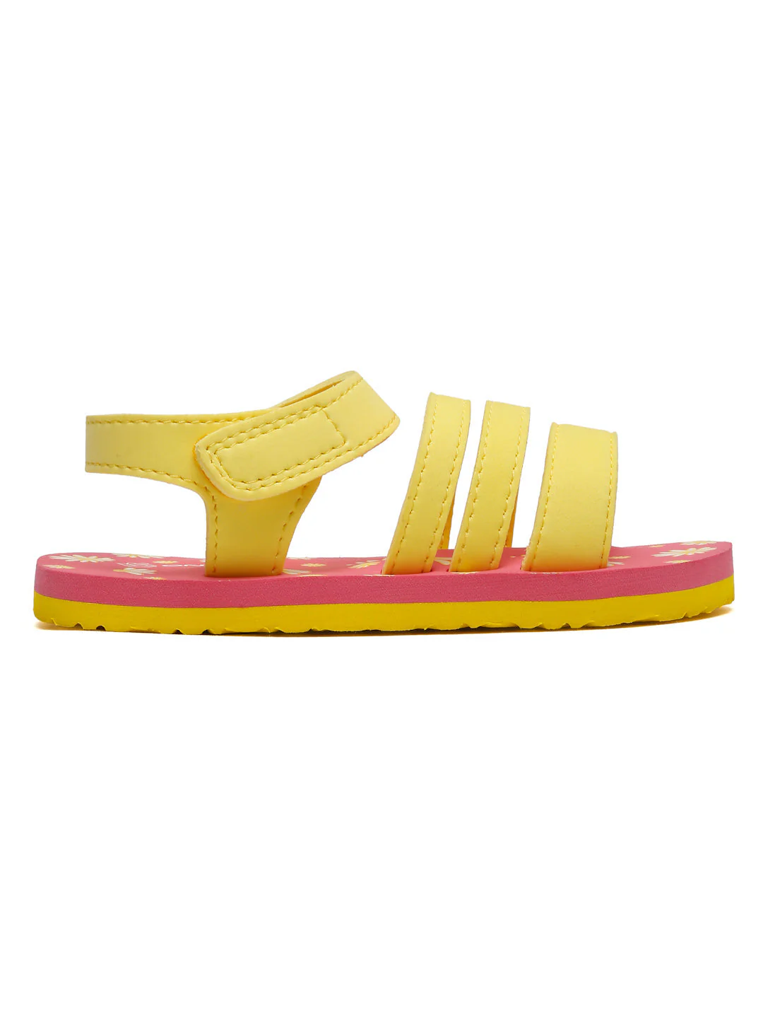 Premium Floral Sandals for Girls (Pink & Yellow) - Image 4