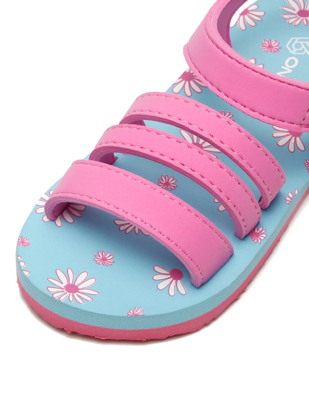 Premium Floral Sandals - Sky Blue & Pink (Girls) - Image 3