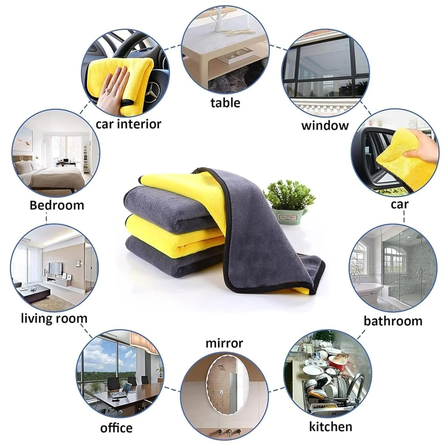 Premium Microfiber Cleaning Cloth, Towel (40x30 cm / 1 Pc) - Image 3