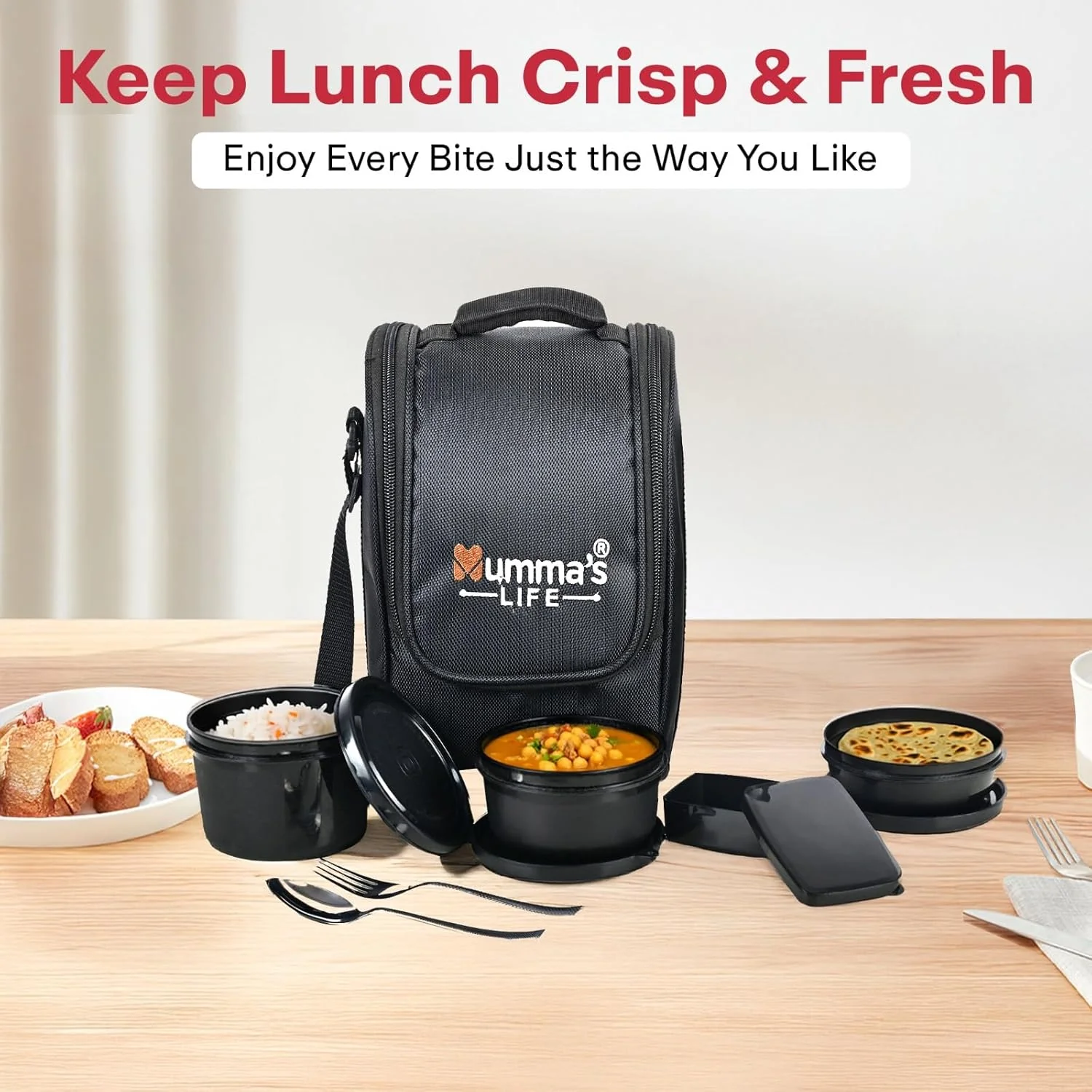 Premium Microwave Safe Lunch Box (Black) - Image 5
